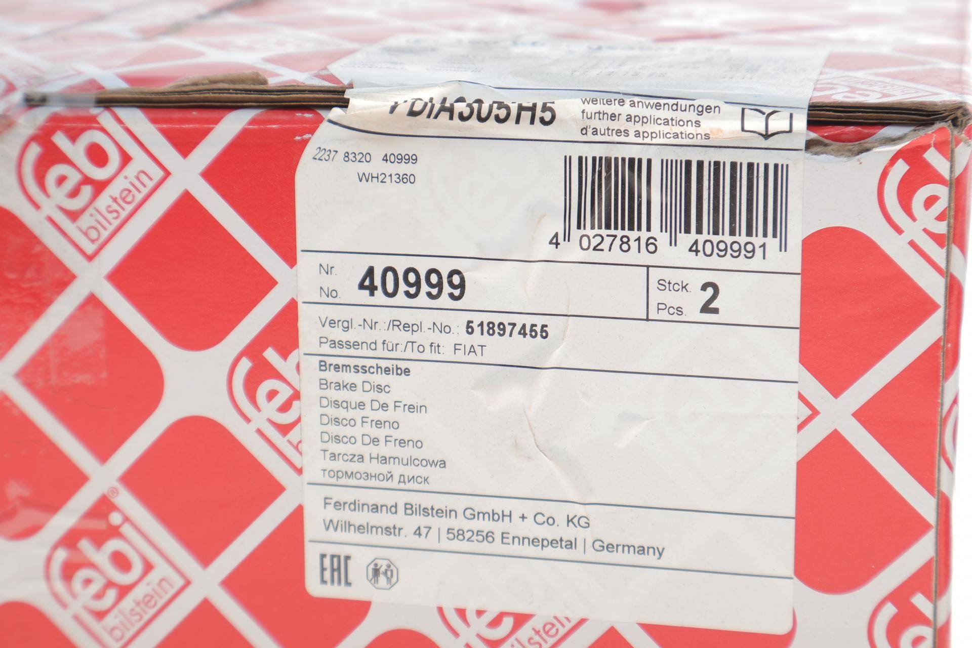 Диск гальмівний (передній) Fiat Doblo 10-/ Opel Combo 12- (305x28)