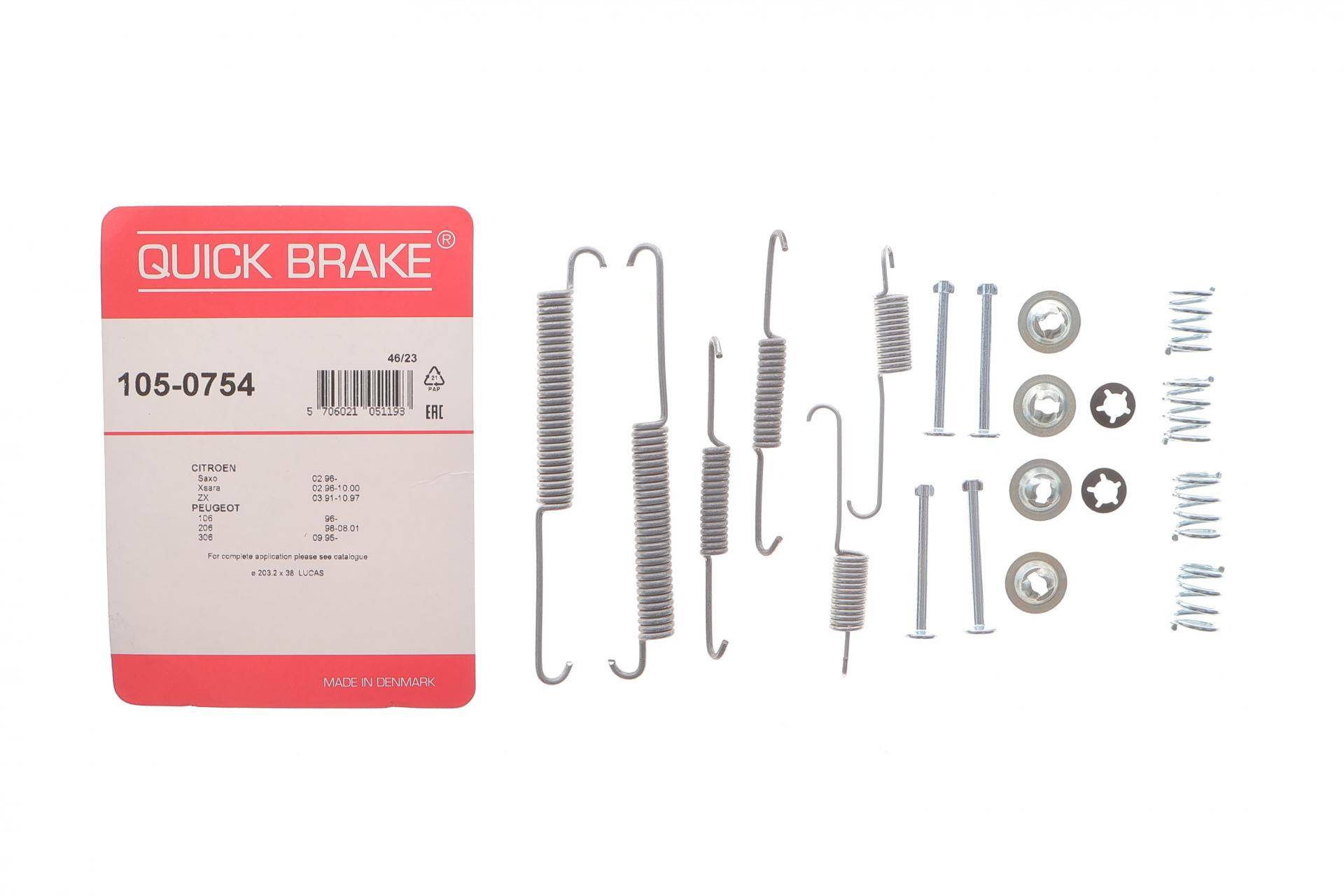 Комплект пружинок колодок ручника Peugeot 206/306 1.0-2.0 93- (TRW)