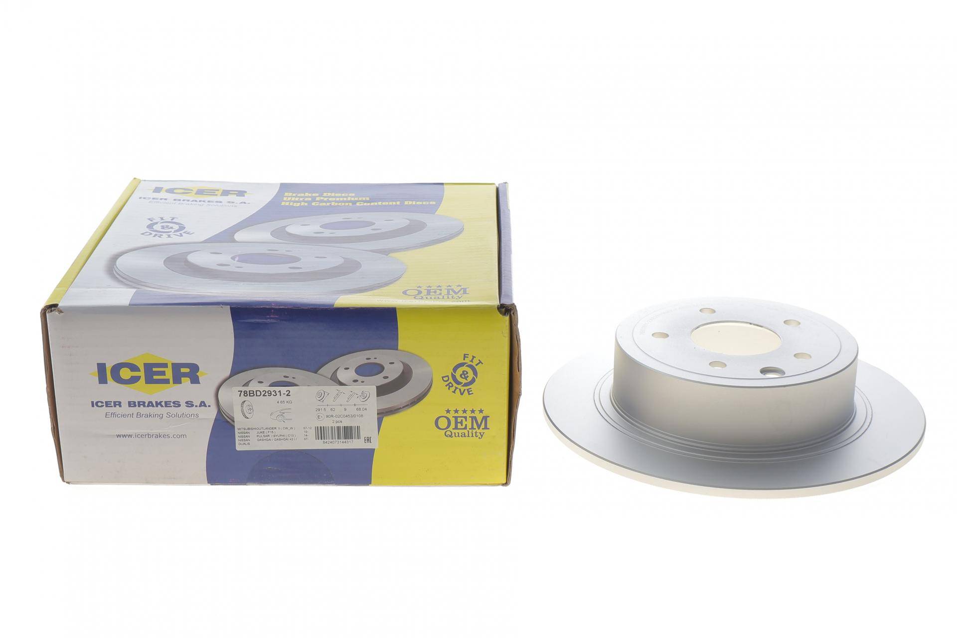 Диск гальмівний (задній) Nissan Juke 10-19/Qashqai 06-13/Teana 03-13 (291.8x9) (повний)