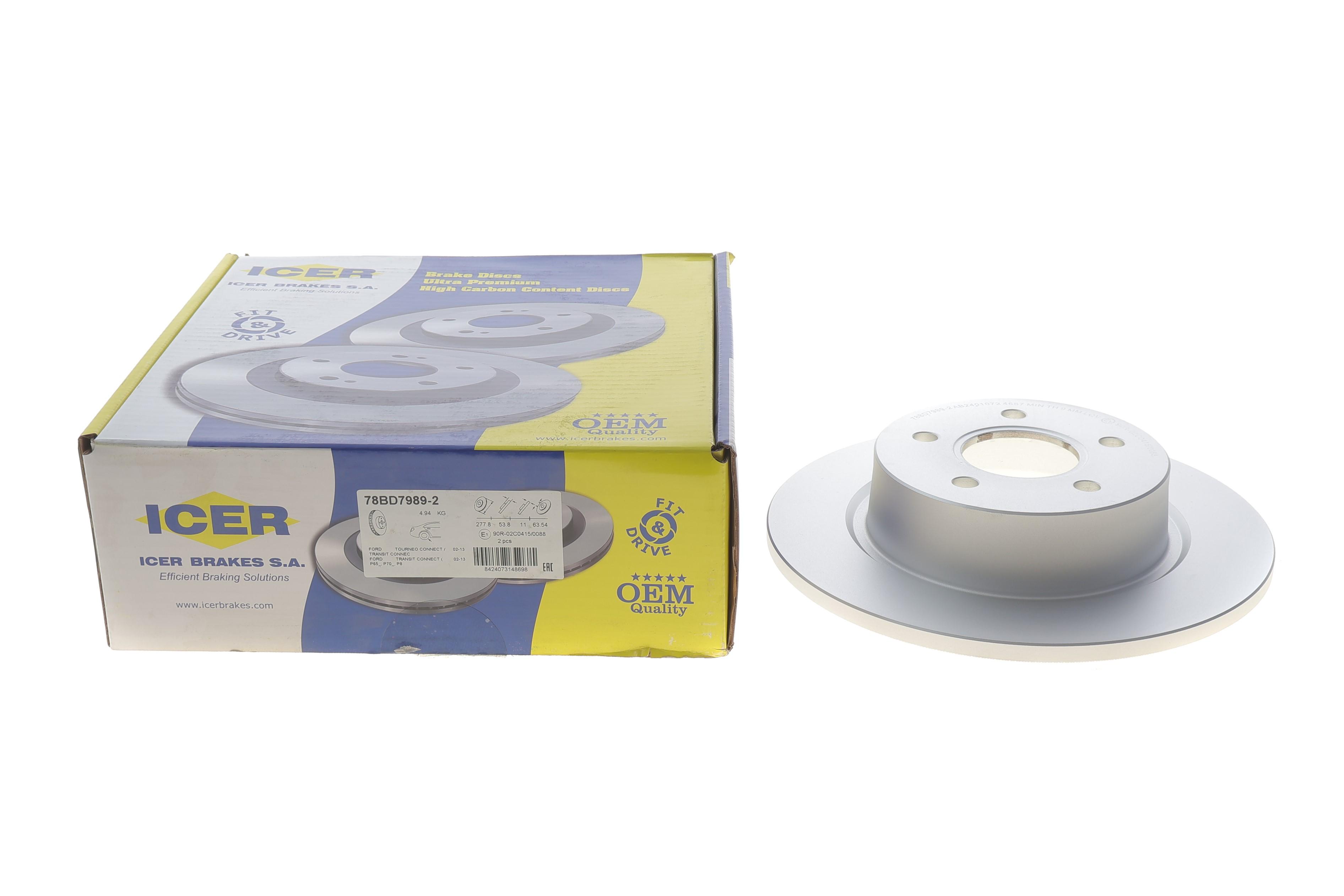 Диск гальмівний (задній) Ford Transit Connect/Tourneo Connect 02-13 (277.7x11) (з покр.) (повний)