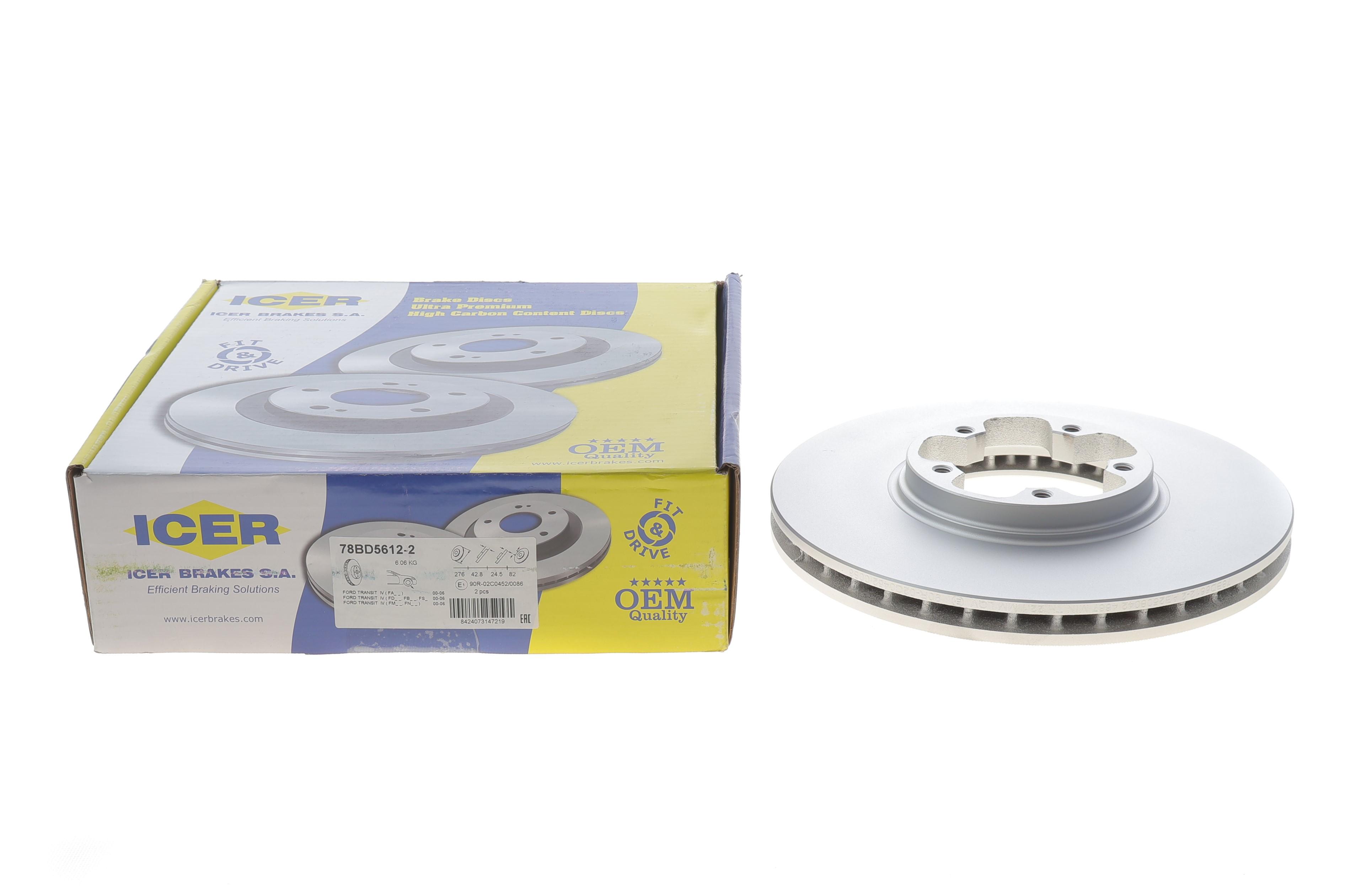 Диск гальмівний (передній) Ford Transit 00-06 (FWD) (276x24.5) (з покриттям) (вентильований)