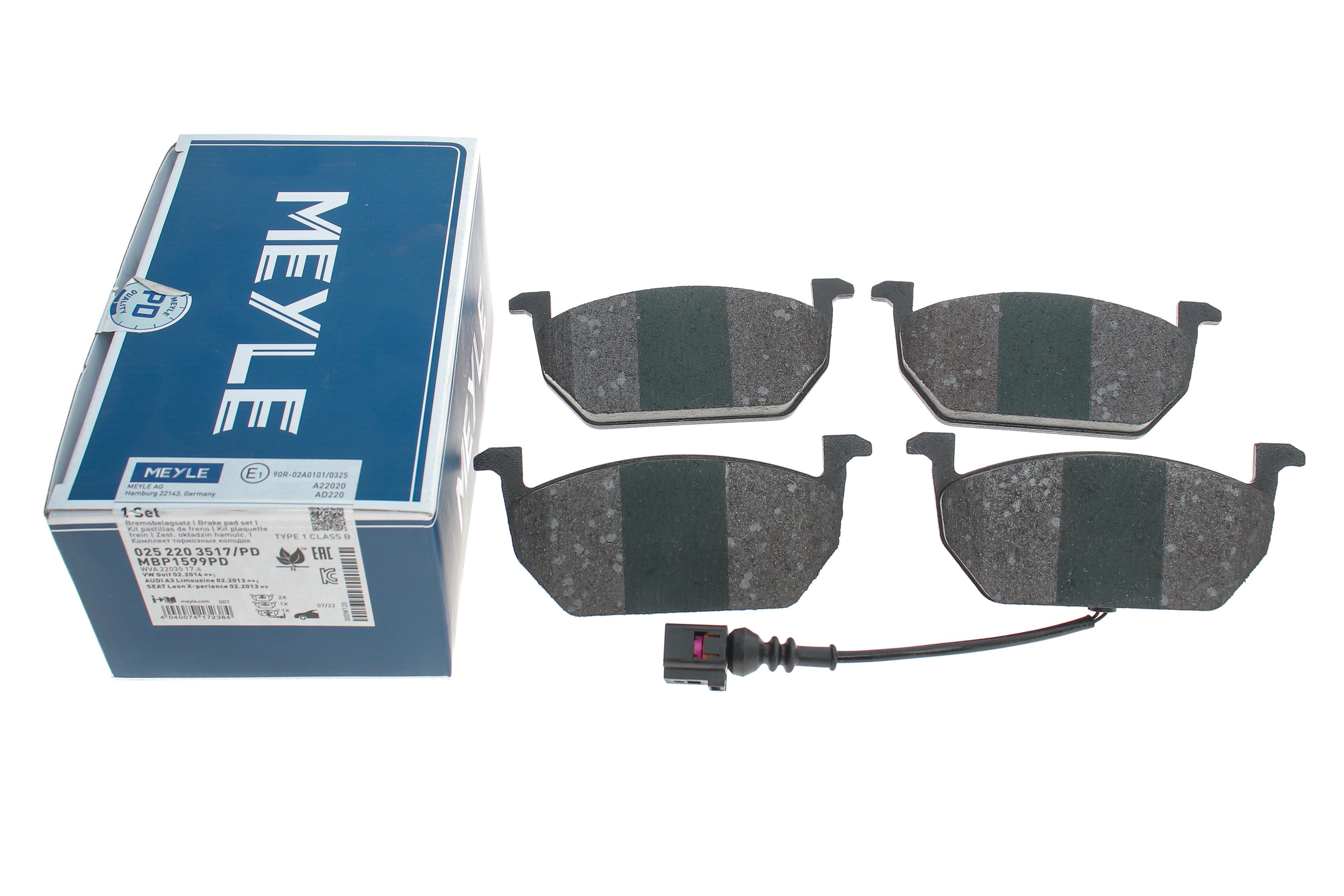 Колодки гальмівні (передні) Audi A3/VW Golf VII 12- (з датчиком) (Ate)