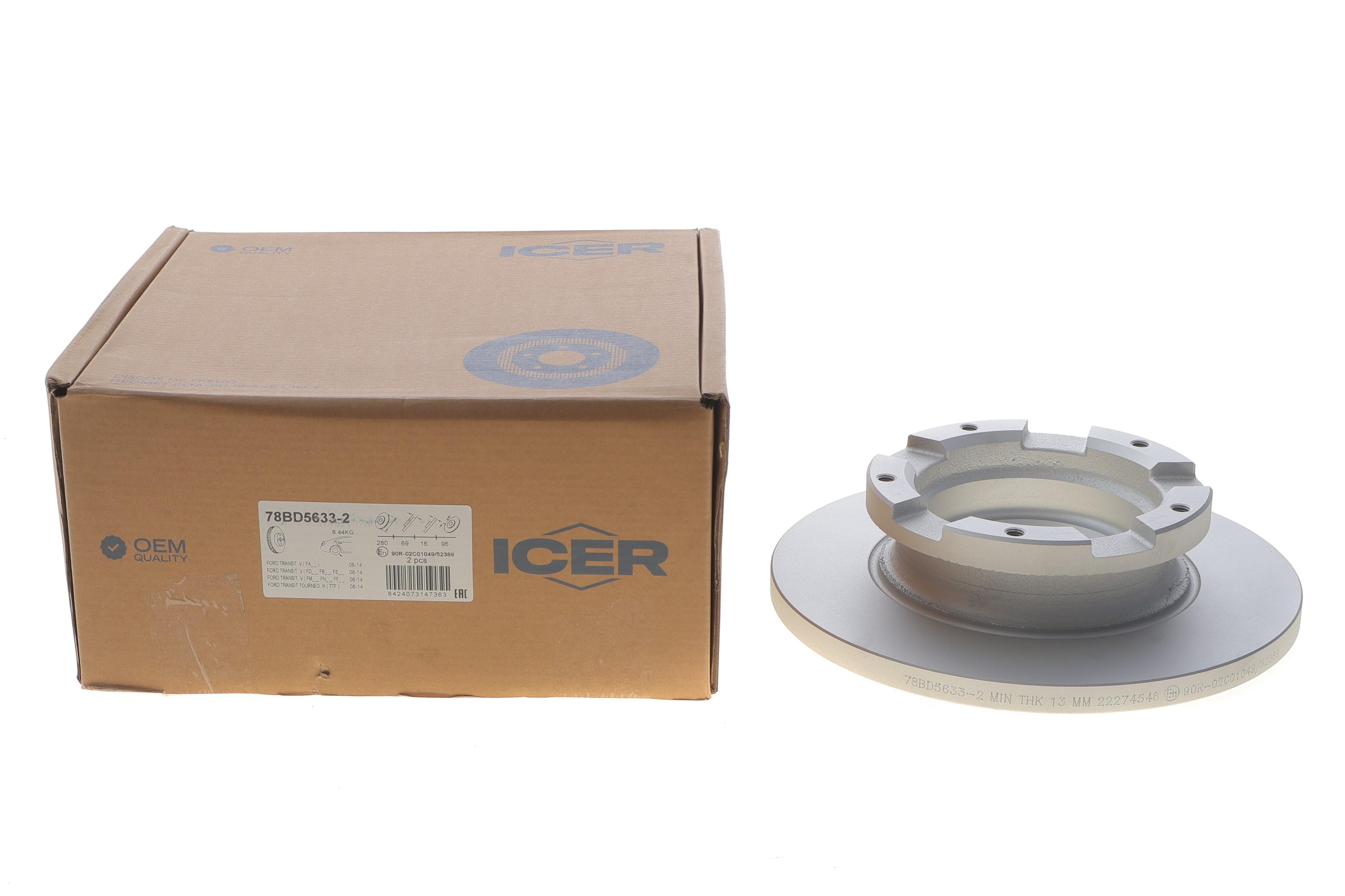 Диск гальмівний (задній) Ford Transit V347 06-14 (280x16) (з покриттям) (повний)