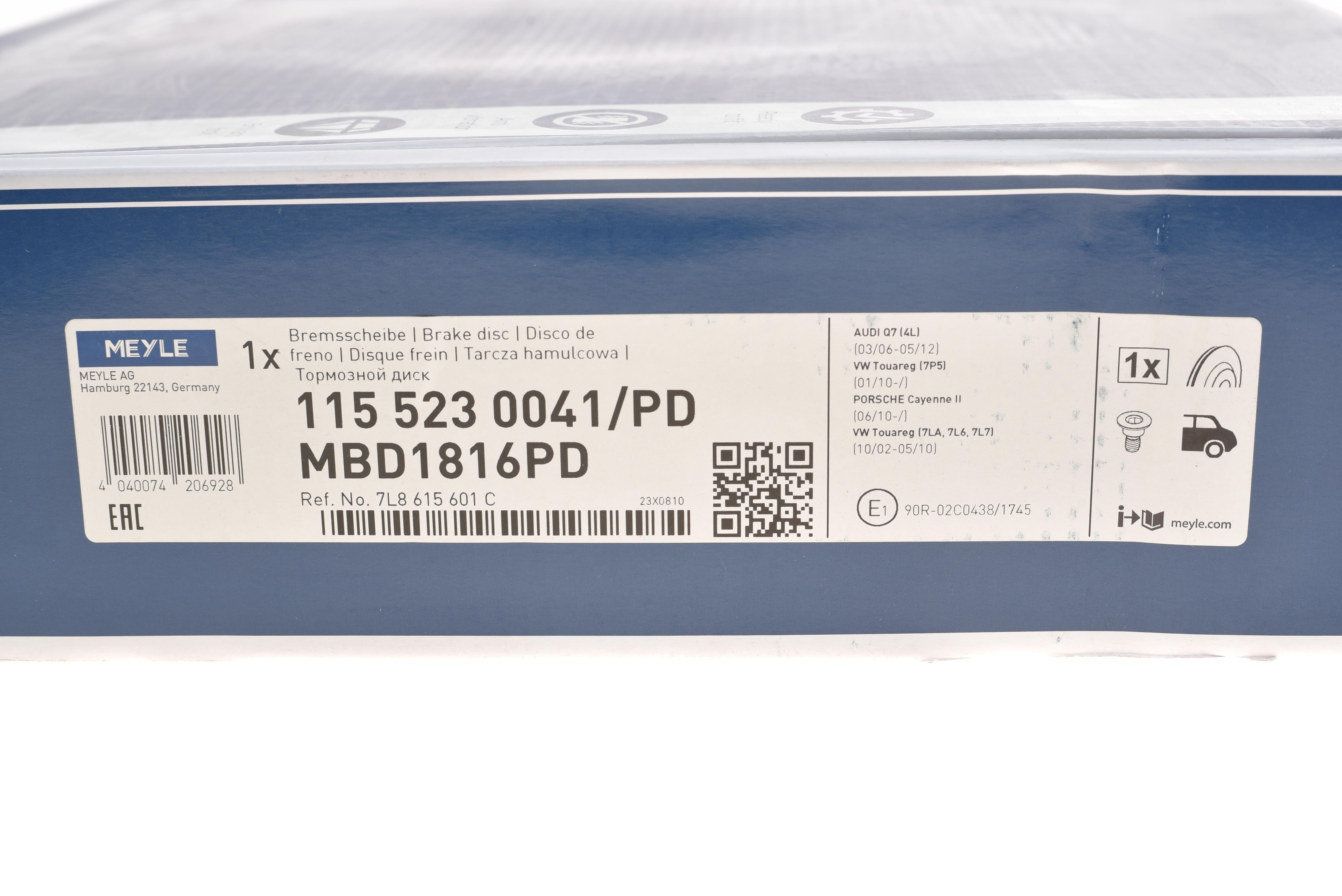 Диск гальмівний (задній) Porsche Cayenne/VW Touareg 3.0-4.2 TDI 02- (330x28) PD