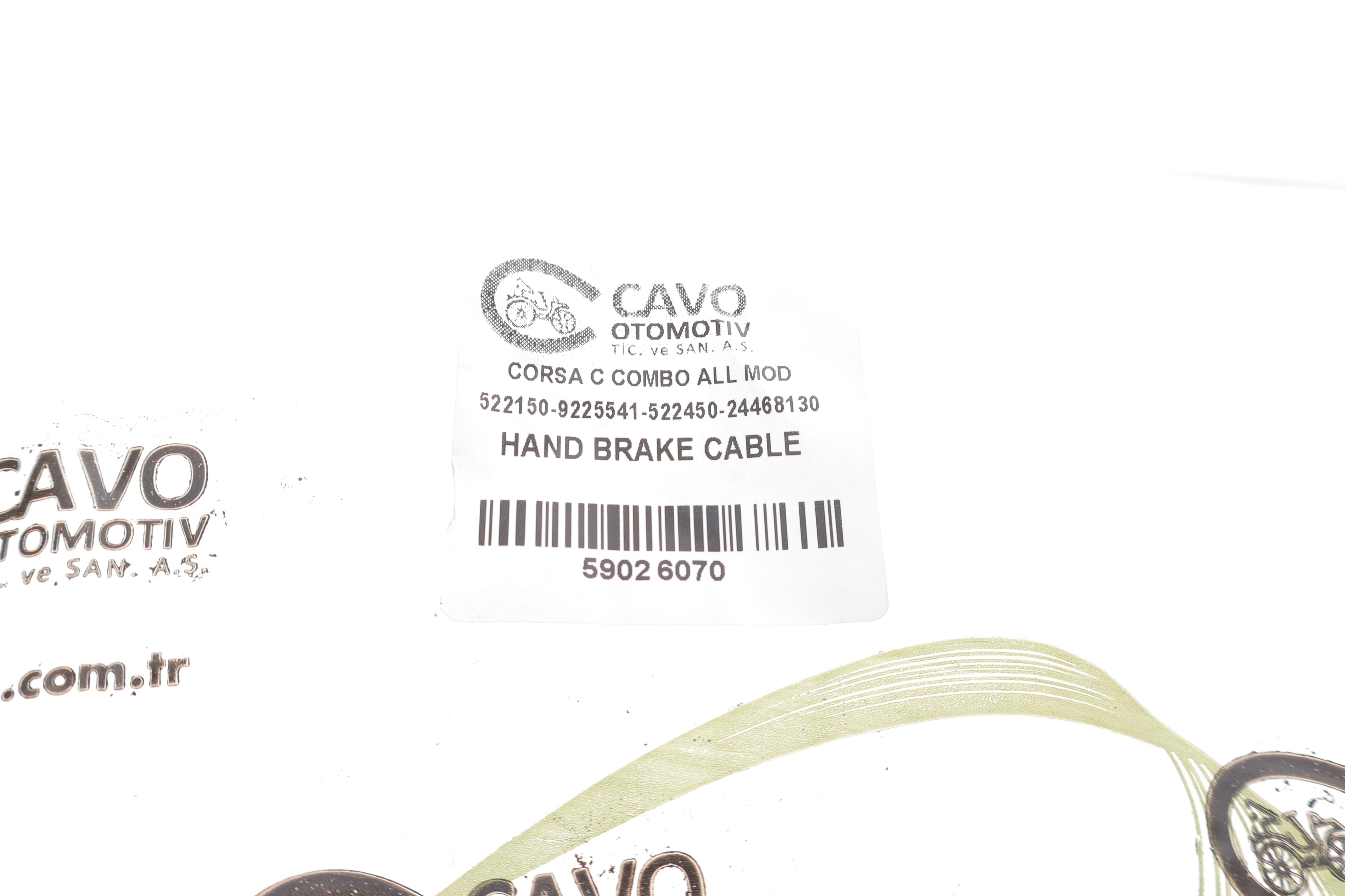 Трос ручника Opel Combo 01- (барабанні гальма) (1235/1040mm) (к-кт)