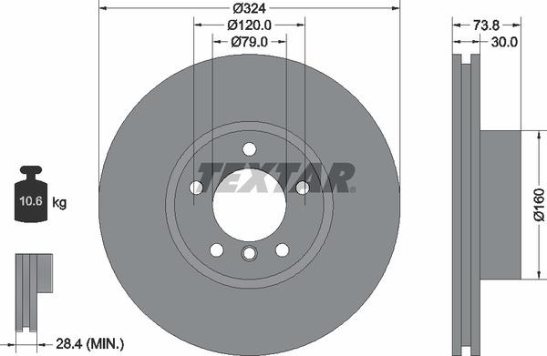 Диск гальмівний (передній) BMW 5 (E39)/7 (E38) 94-01 (324x30) PRO+