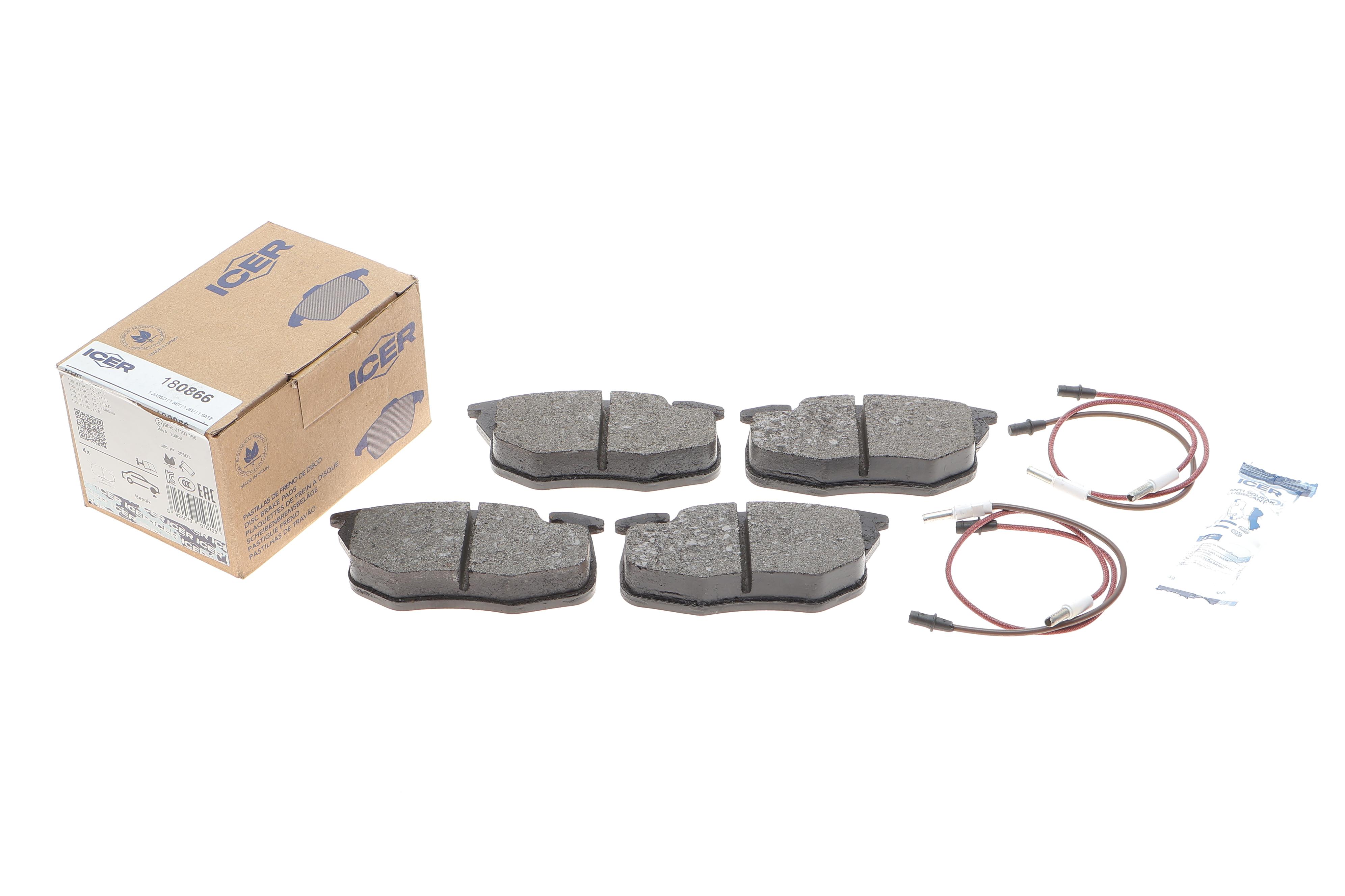 Колодки гальмівні (передні) Peugeot 106/306 91-04 (+датчики L=180mm/305mm)