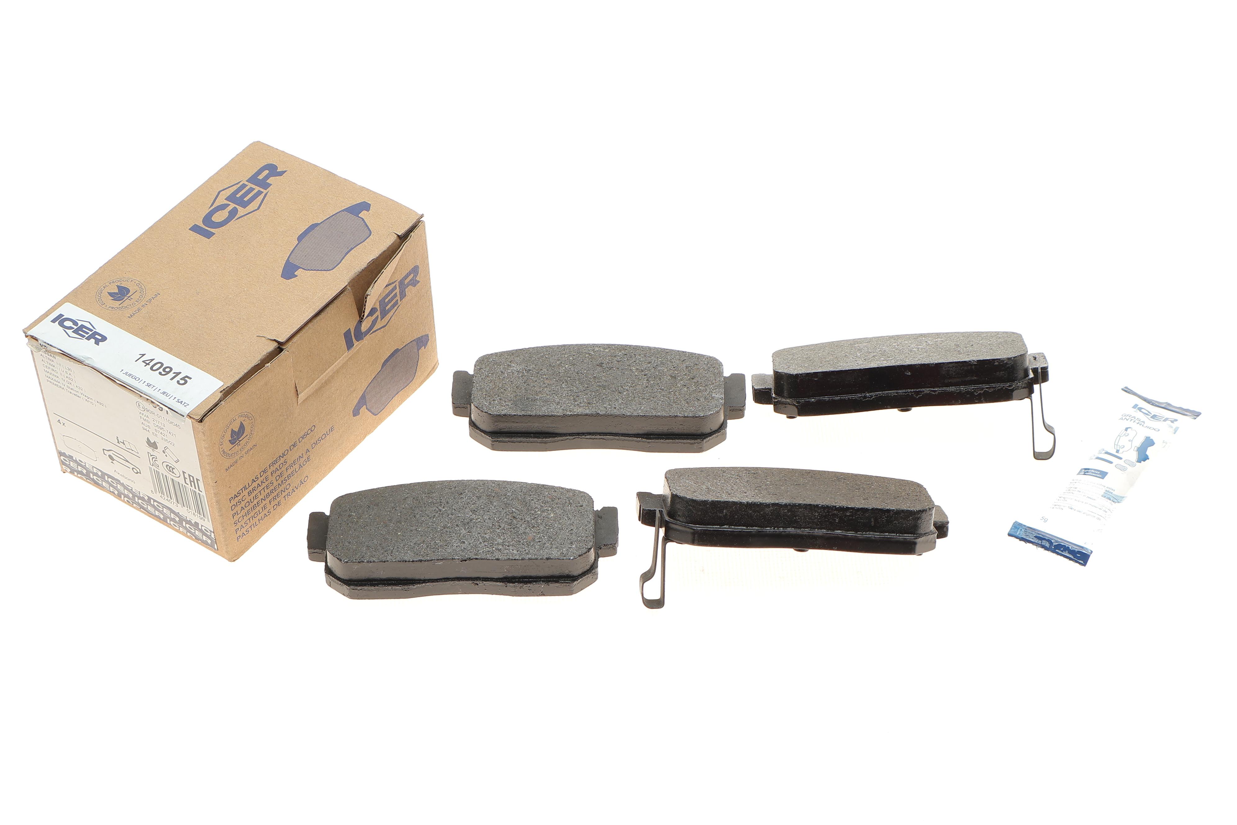 Колодки гальмівні (задні) Nissan Altima I/II 92-01/Maxima IV 94-00/Primera 90-98/Infiniti G20 90-97