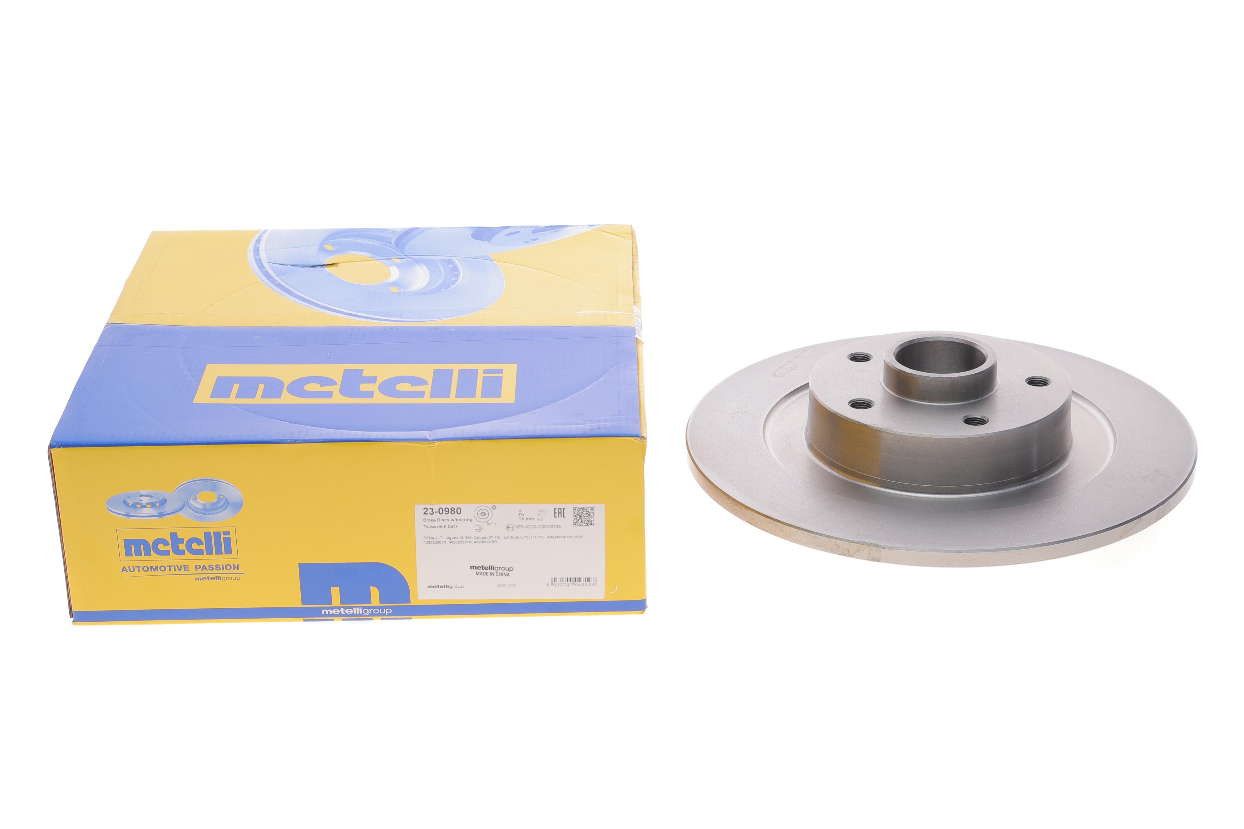 Диск гальмівний (задній) Renault Laguna III 07- (300x11) (+ABS) (з підшипником)