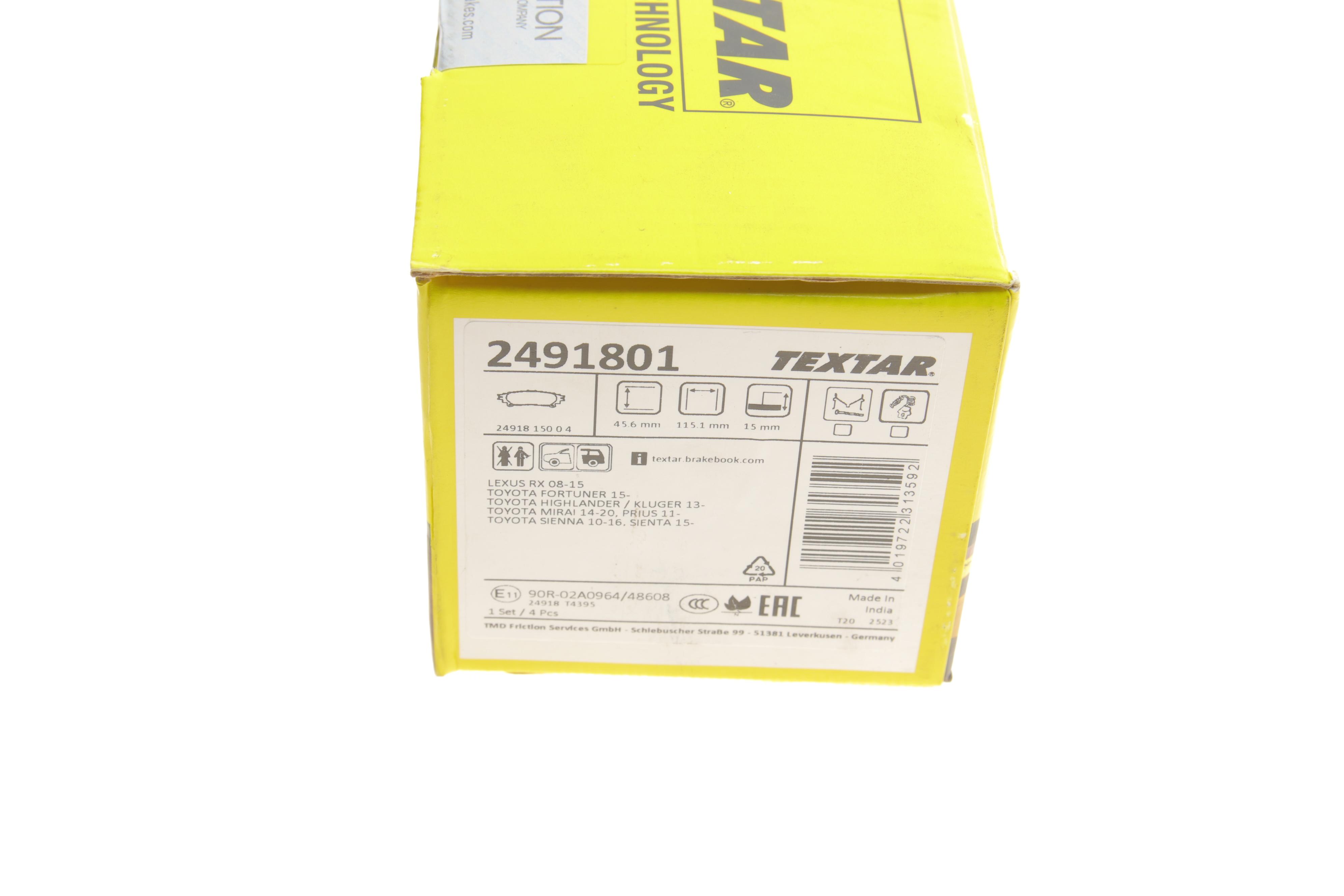 Колодки гальмівні (задні) Lexus RX 08-15/Toyota Prius 11-