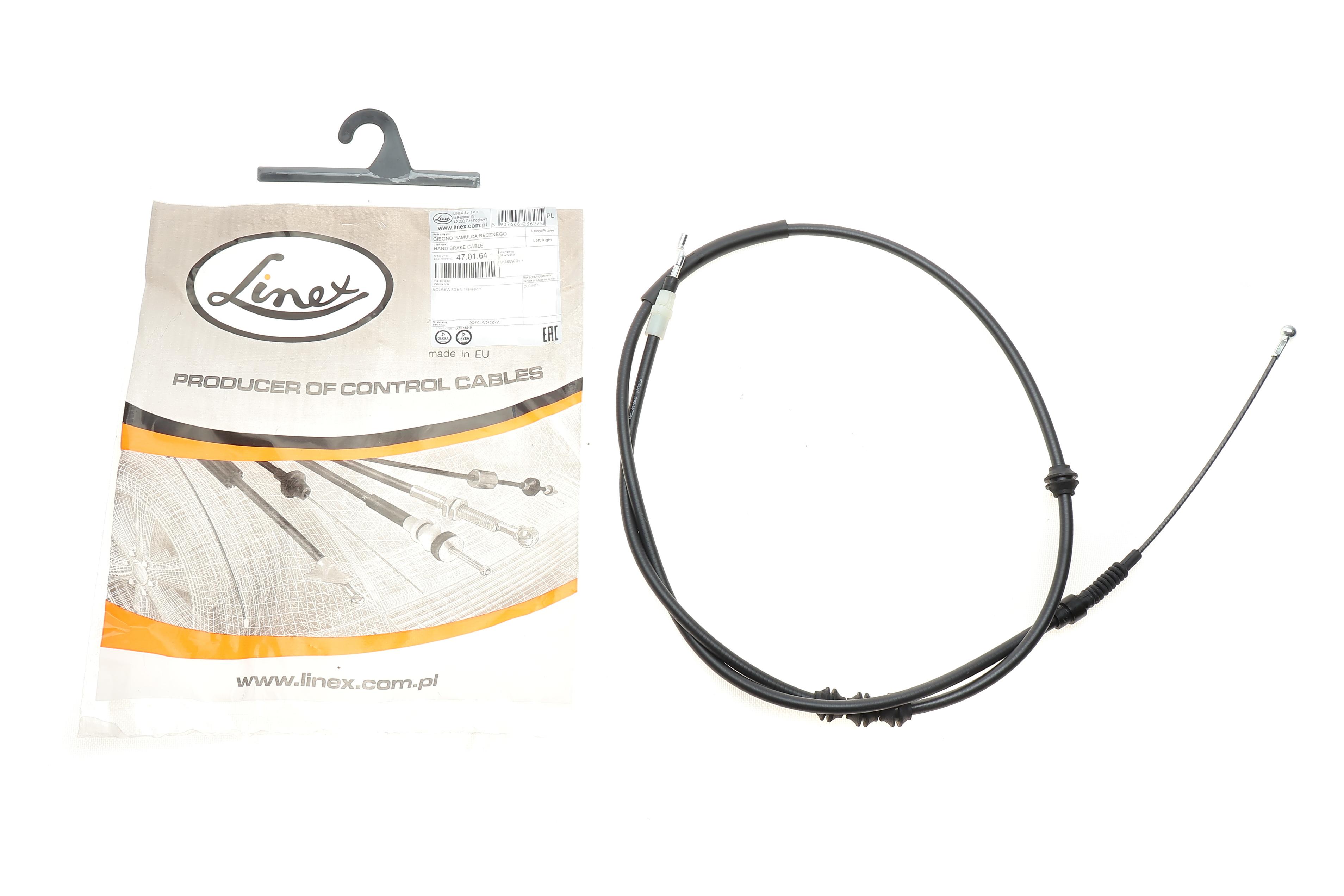 Трос ручника (задній) VW T5 04- (2015/1648mm) (довга база)