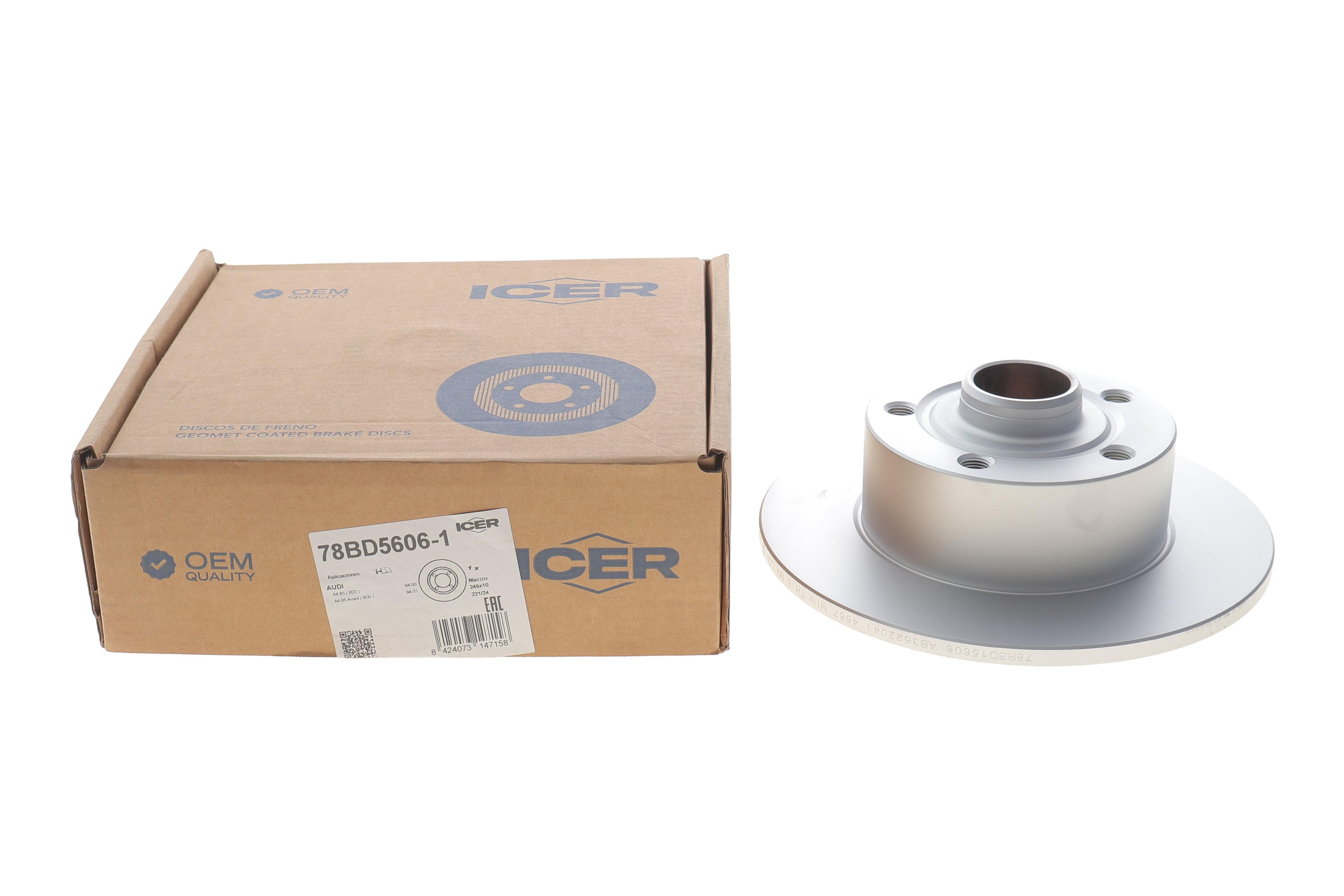 Диск гальмівний (задній) Audi A4 94-01 (245x10) (повний)