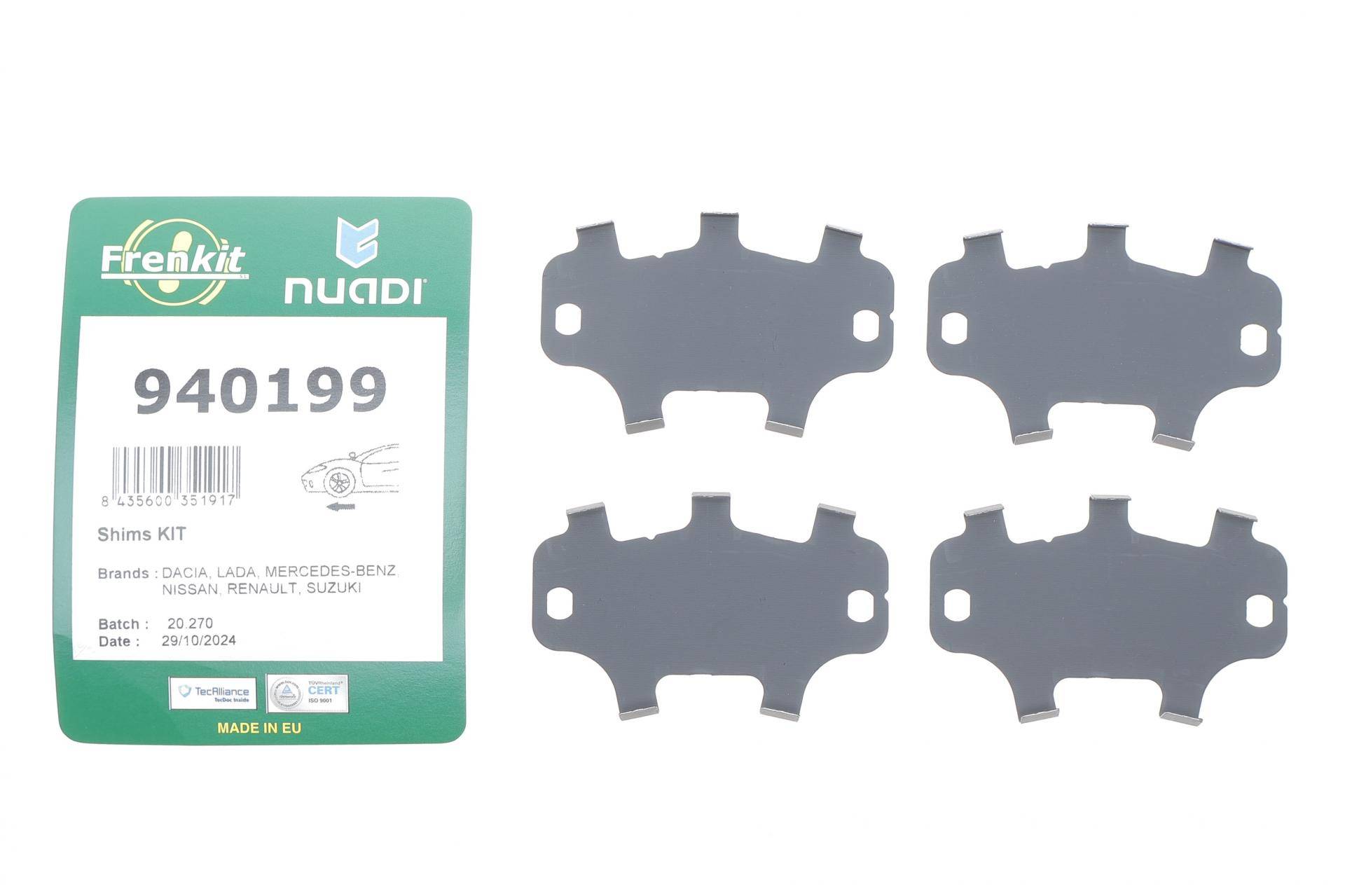 Комплект протискрипних пластин (передніх) Renault Kangoo 08-