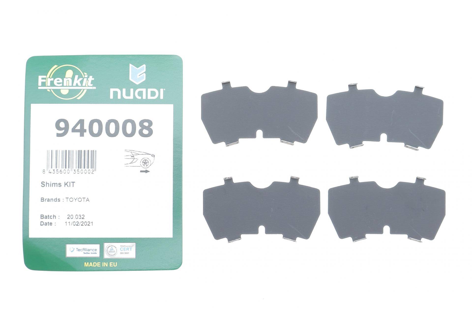 Комплект протискрипних пластин (задніх) Toyota Avensis 99-03 (TRW)