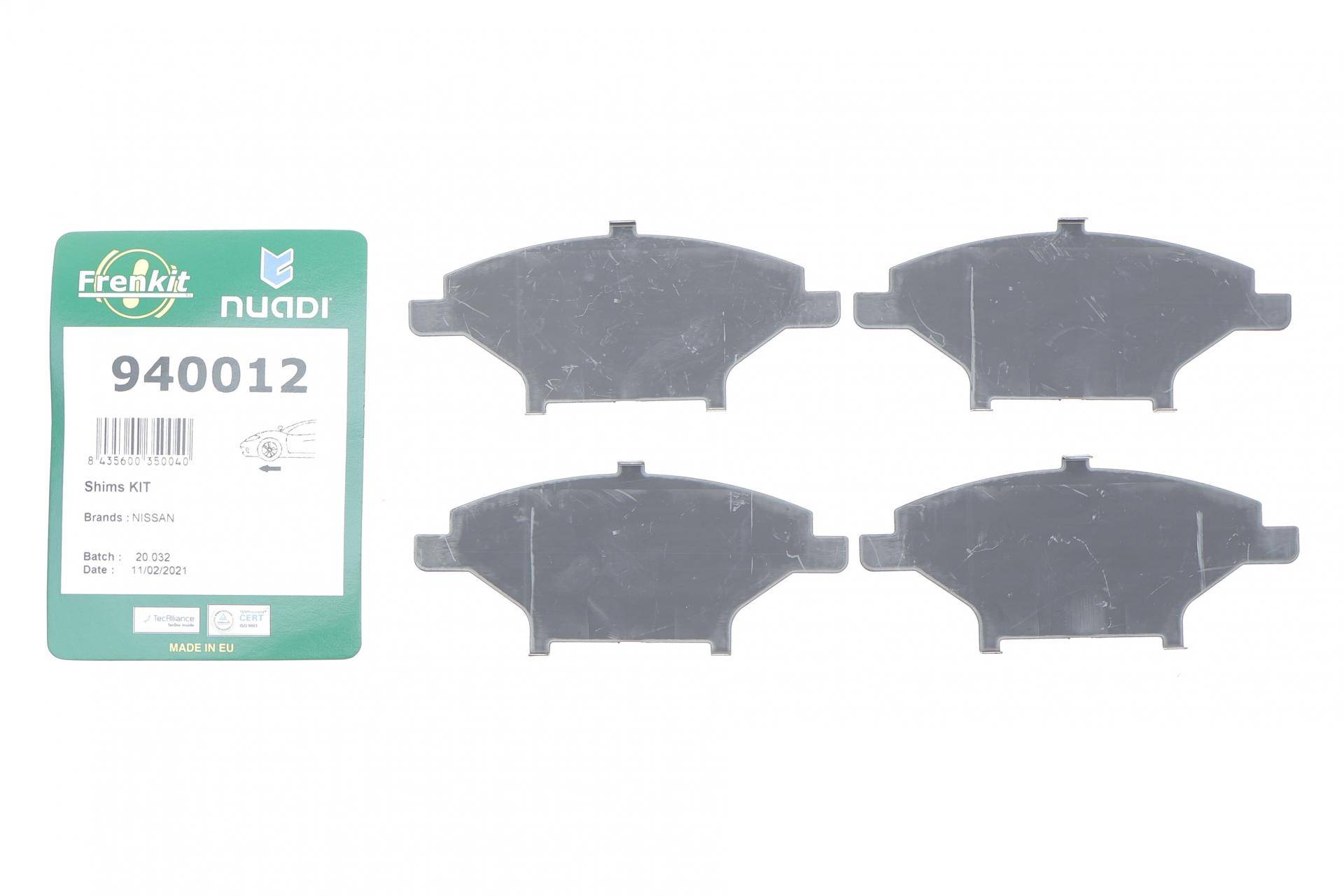 Комплект протискрипних пластин (передніх) Nissan Primera 02-08 (TRW)