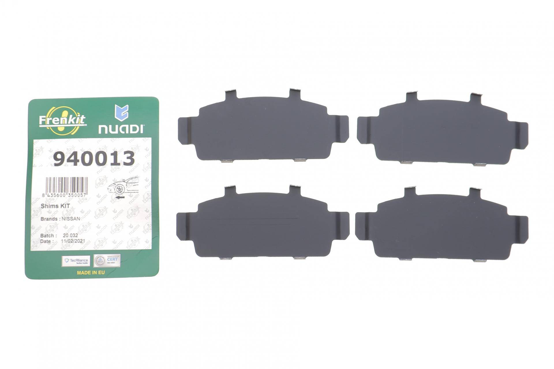 Комплект протискрипних пластин (передніх) Nissan Primera 96-02 (TRW)