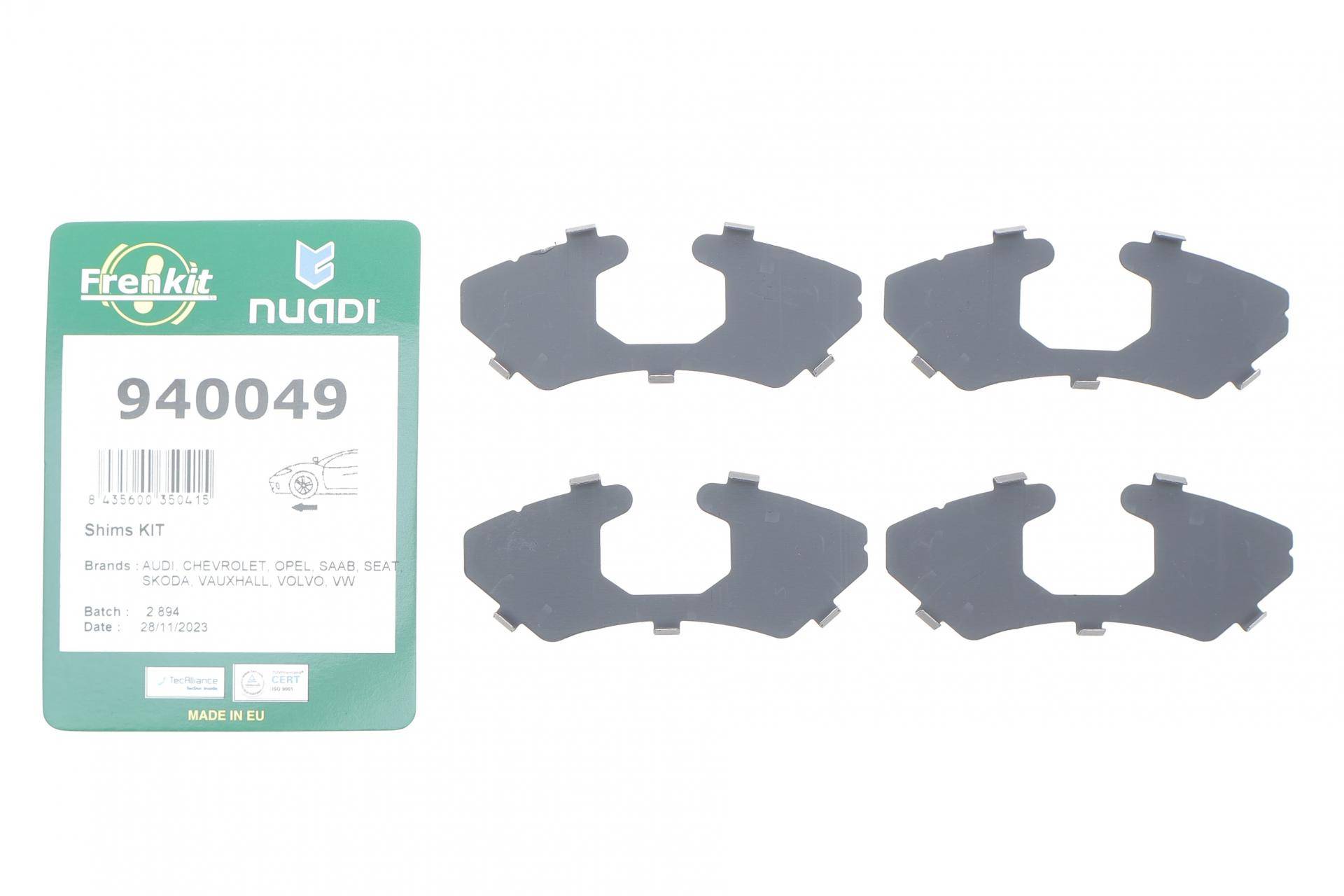 Комплект протискрипних пластин (передніх) VW Golf/Passat 88-05 (Ate)