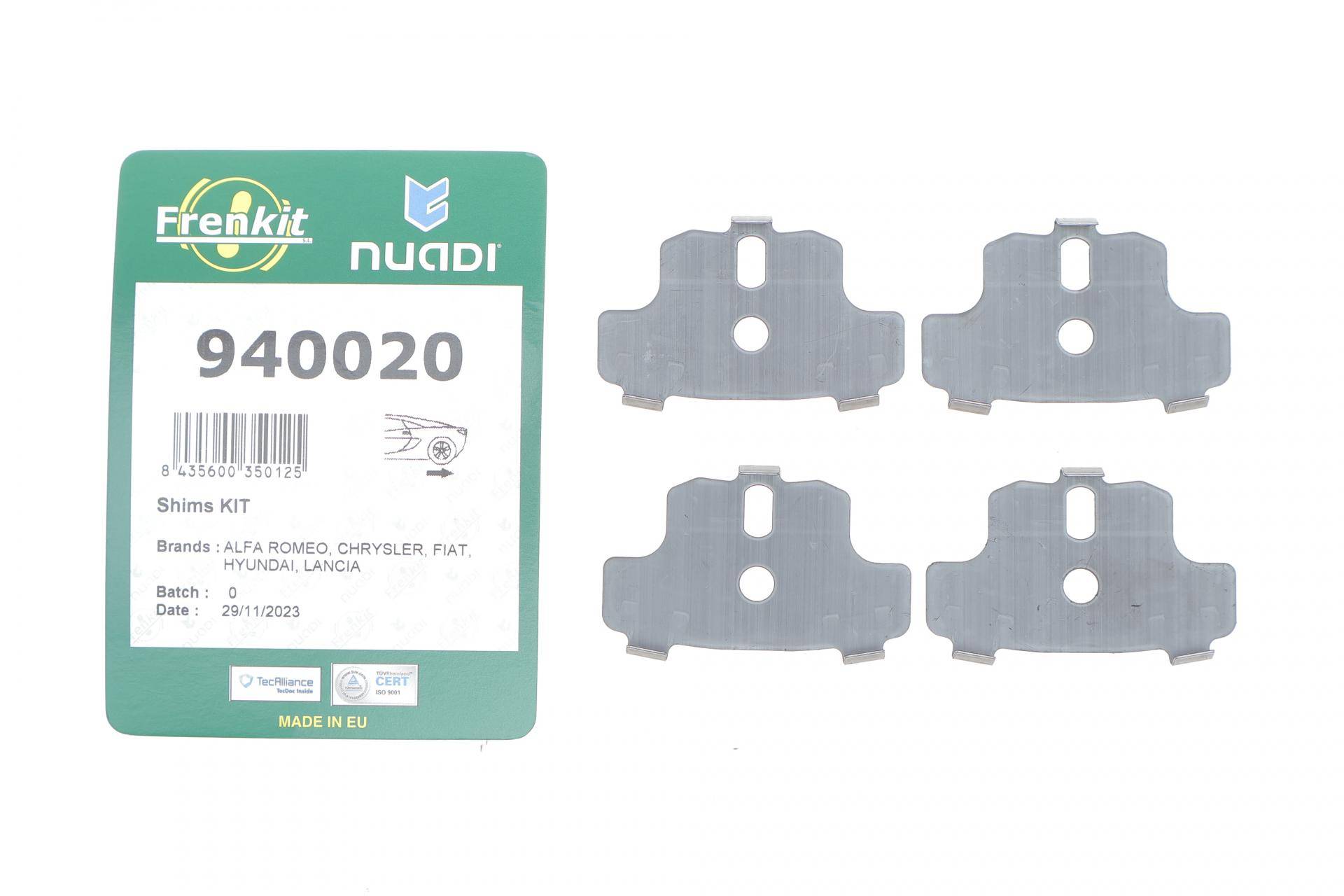 Комплект протискрипних пластин (задніх) Hyundai Elantra 00-06/Coupe 96-09/Kia Cerato 04-/Nissan Maxima 88-94