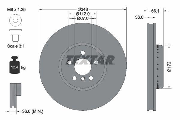 Диск гальмівний (передній) BMW 5 (G30/F90)/7 (G11/G12) 15- (348x36) (L) PRO+