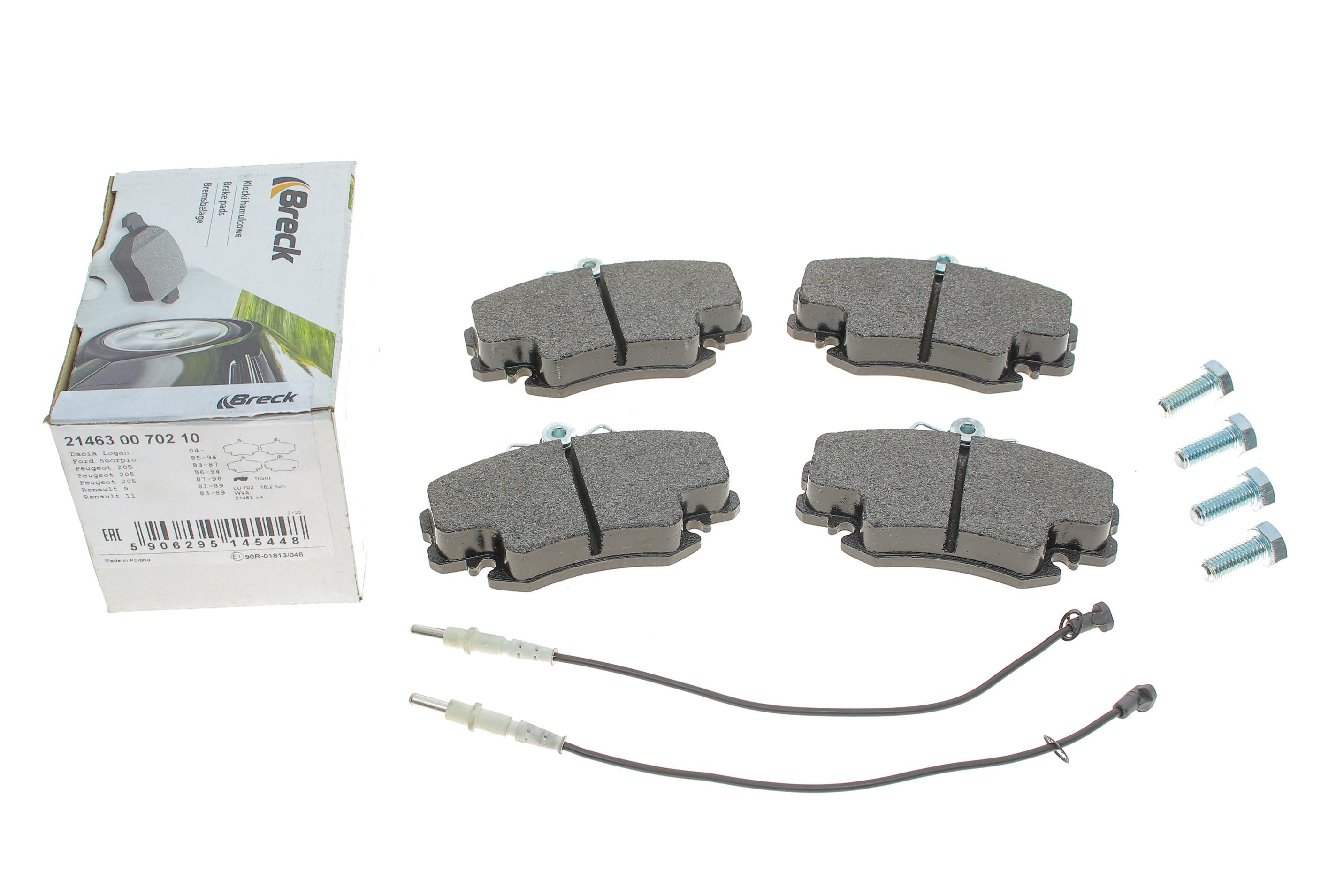 Колодки гальмівні (передні) Dacia Logan 04-/Renault 19/11/21/Peugeot 205/309 (з датчиками)