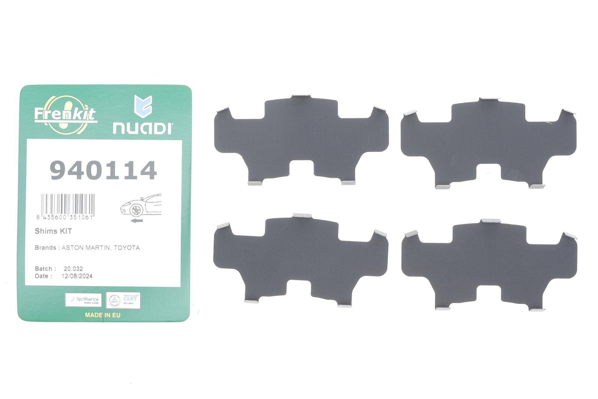 Комплект протискрипних пластин (передніх) Toyota Corolla 01-08/Prius 03-09/Yaris 99-05