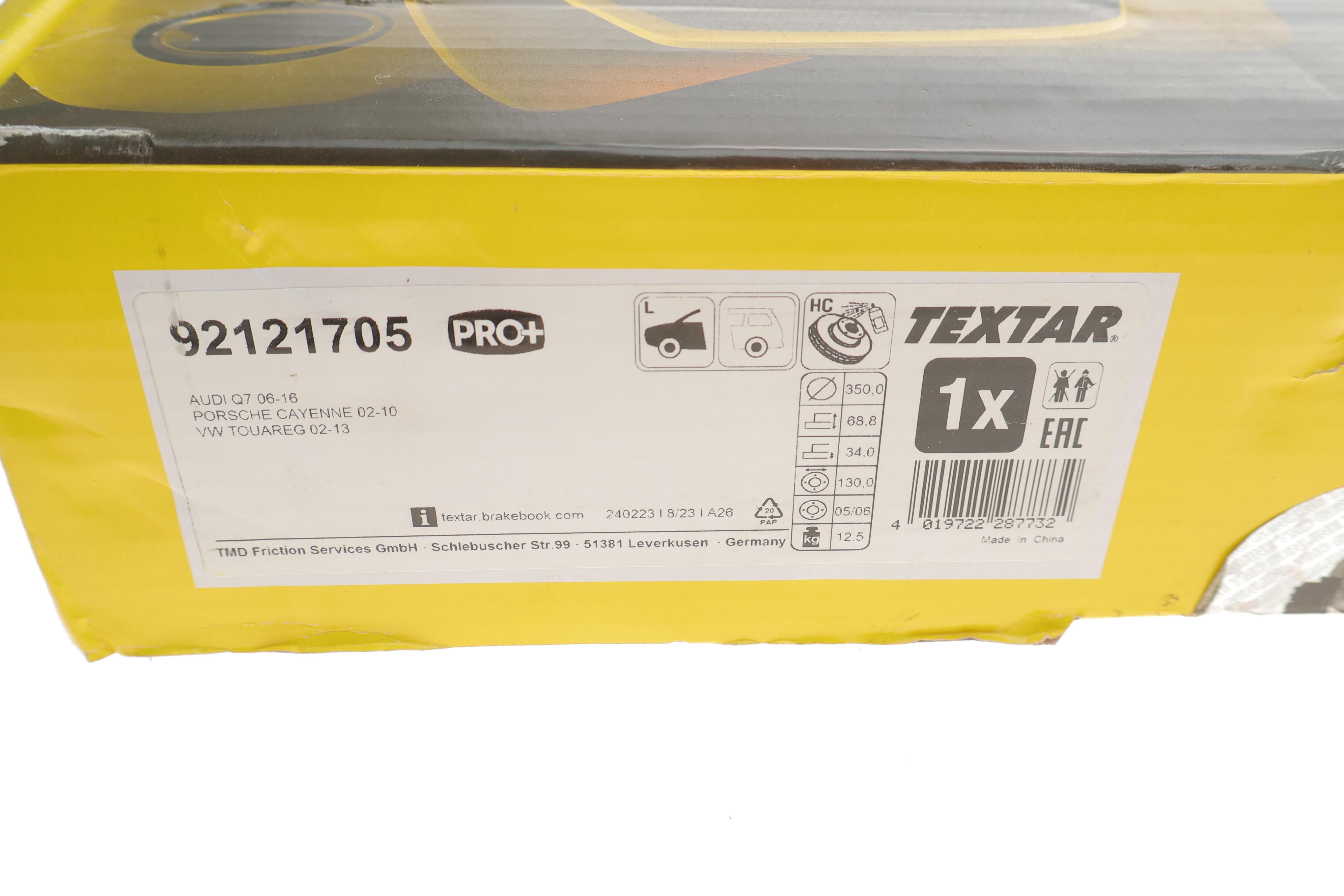 Диск гальмівний (передній) Audi Q7 06-15/Porsche Cayenne 02-/VW Touareg 02-10 (350x34) (L) PRO+