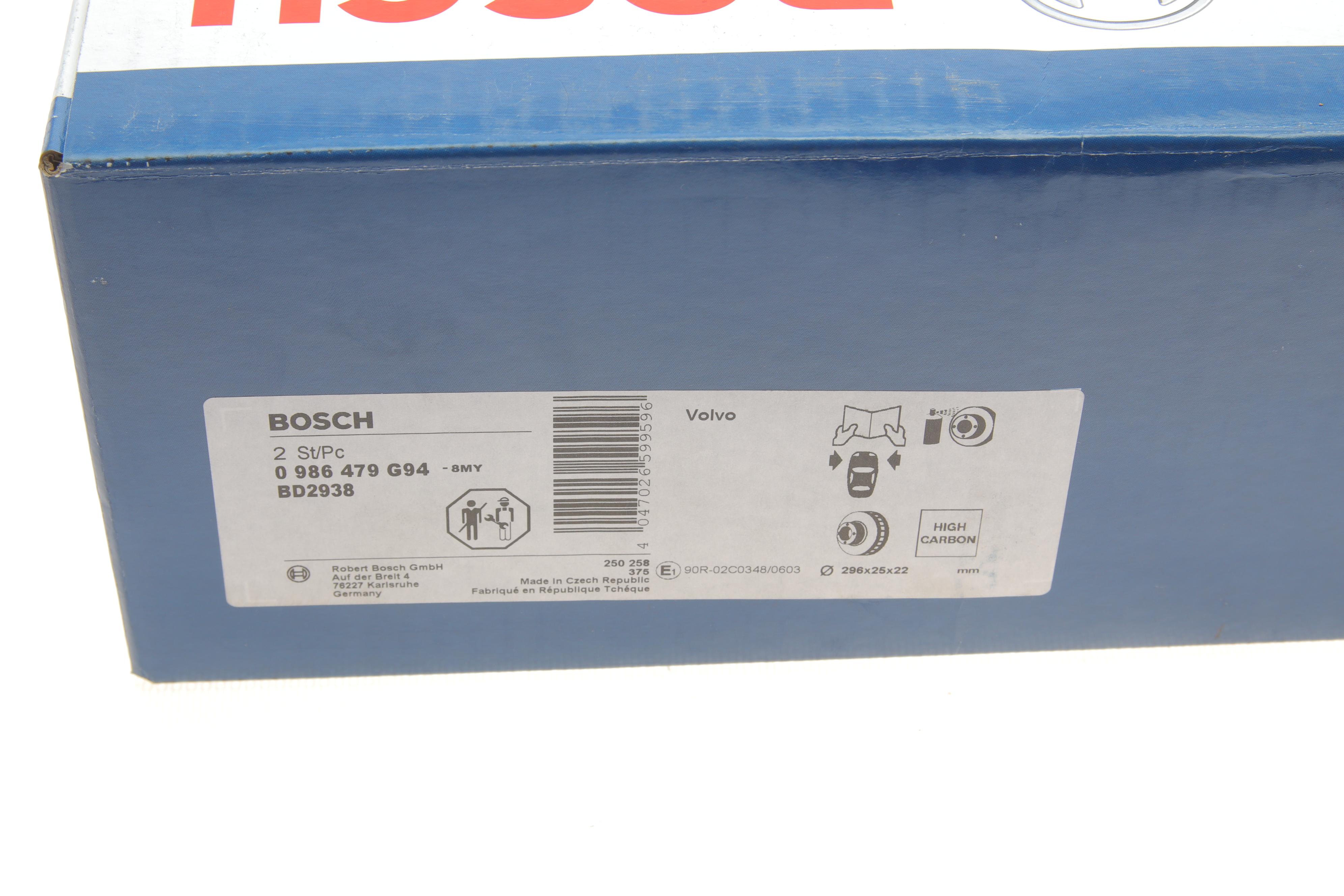 Диск гальмівний (передній) Volvo XC40 17- (296x25) (з покрит) (вент)