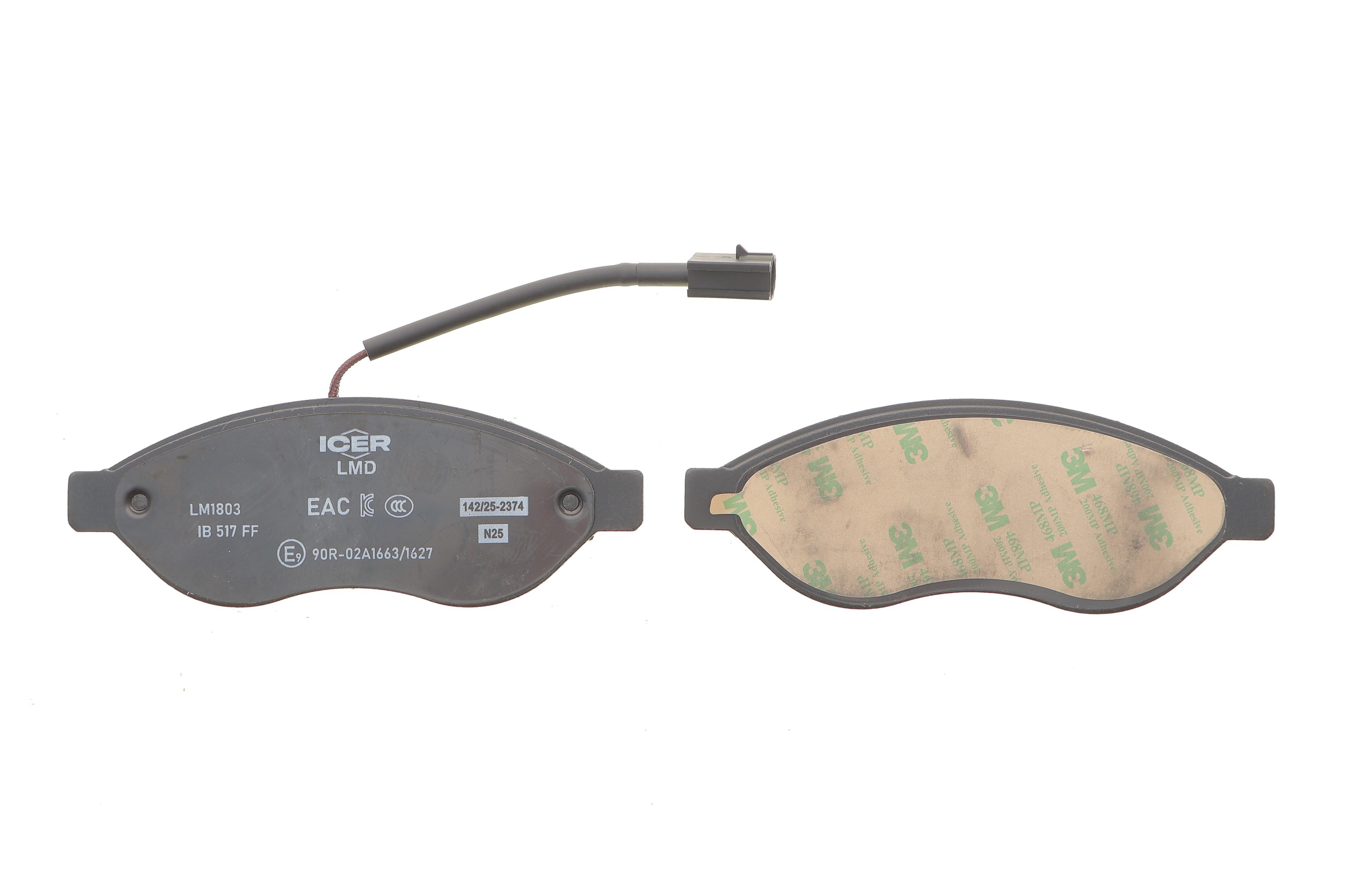 Колодки гальмівні (передні) Citroen Jumper/Fiat Ducato/Peugeot Boxer 06- (+датчик)