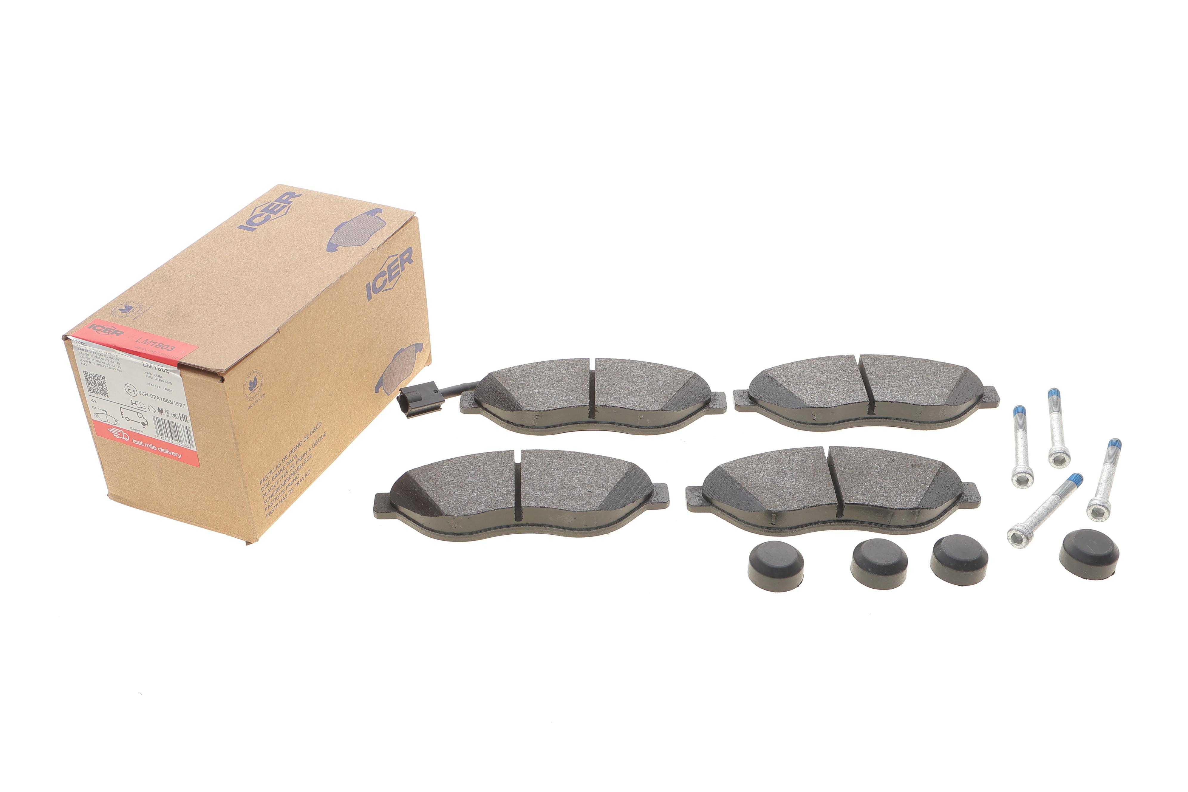 Колодки гальмівні (передні) Citroen Jumper/Fiat Ducato/Peugeot Boxer 06- (+датчик)