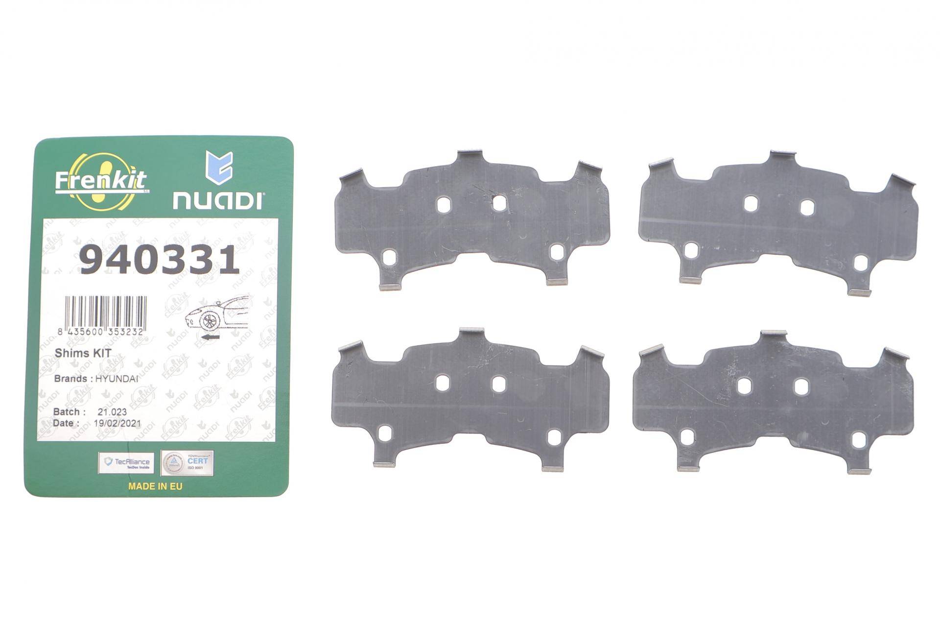 Комплект протискрипних пластин (передніх) Hyundai i10 1.0/1.2 13-