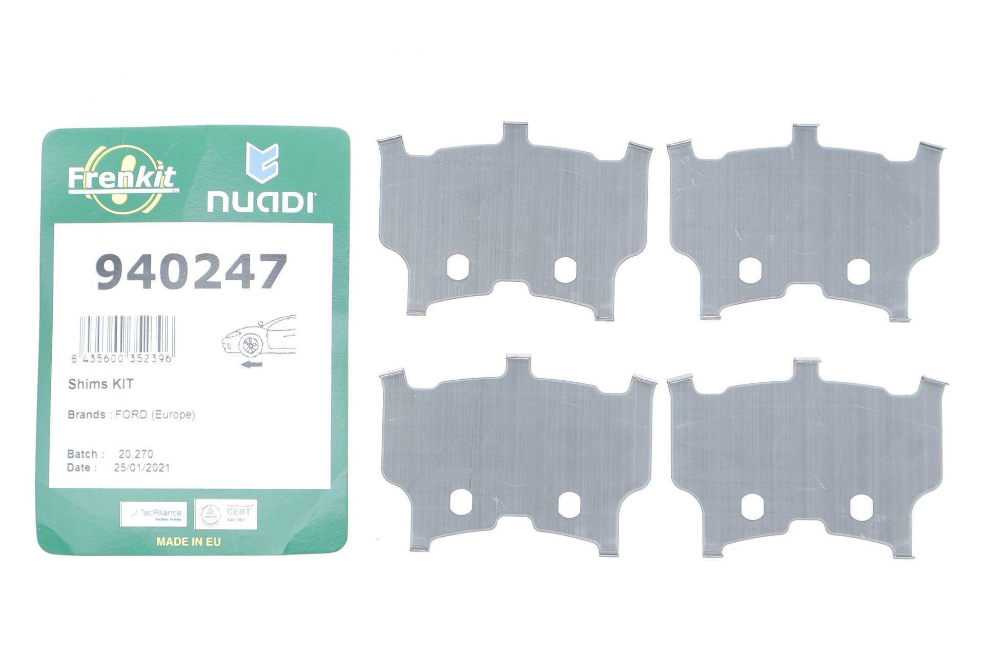 Комплект протискрипних пластин (передніх) Ford Fiesta 12-