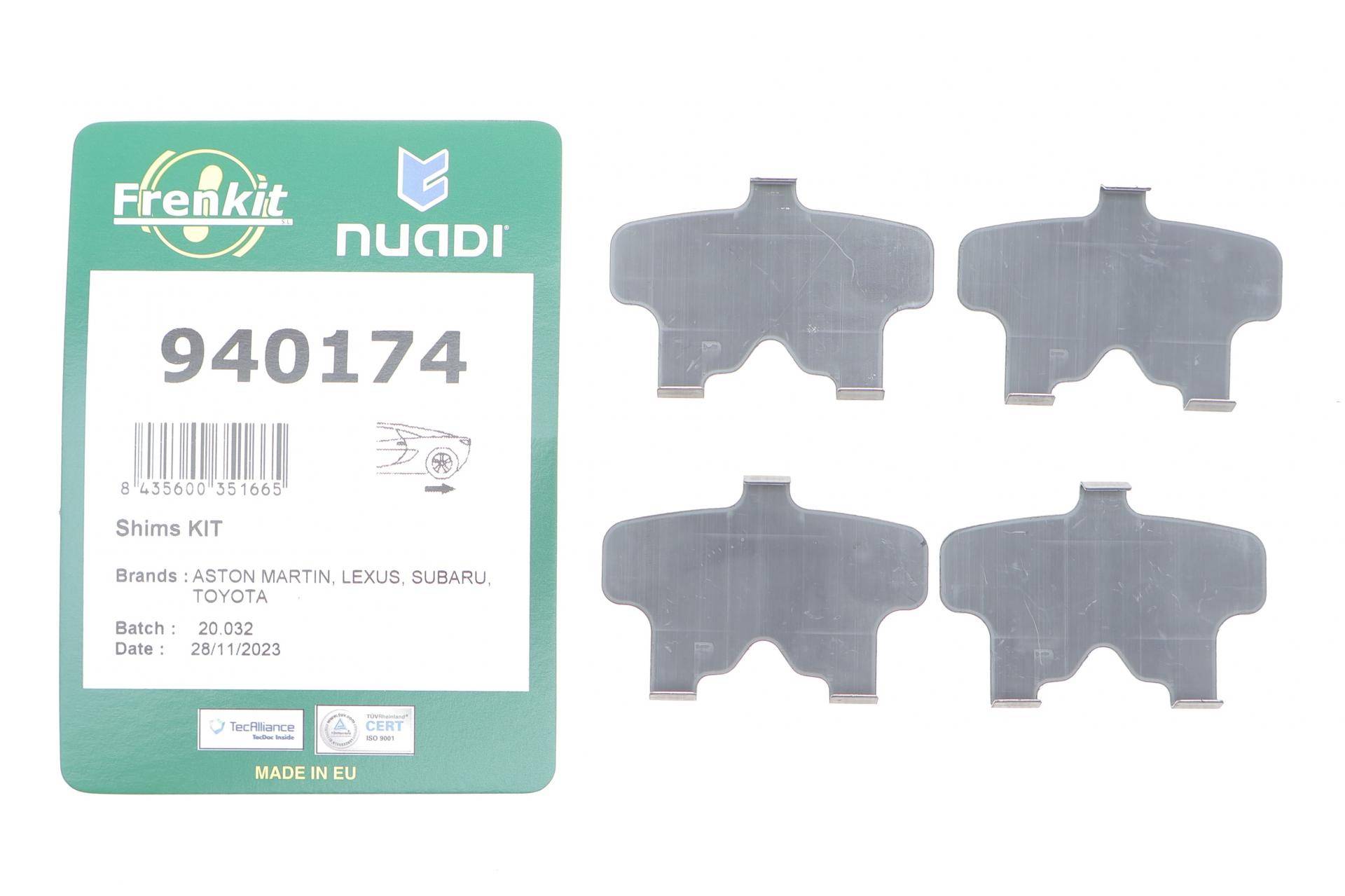 Комплект протискрипних пластин (задніх) Toyota Corolla 06-14