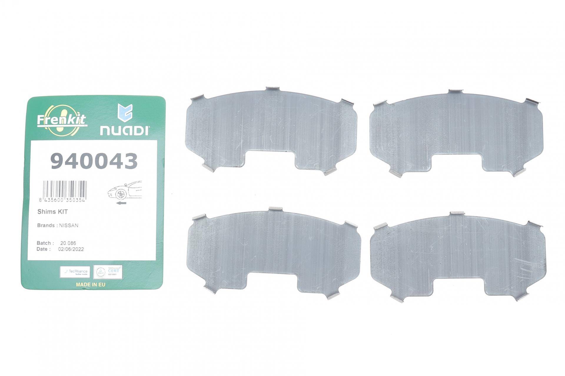 Комплект протискрипних пластин (передніх) Nissan Maxima 99-03 (Akebono)