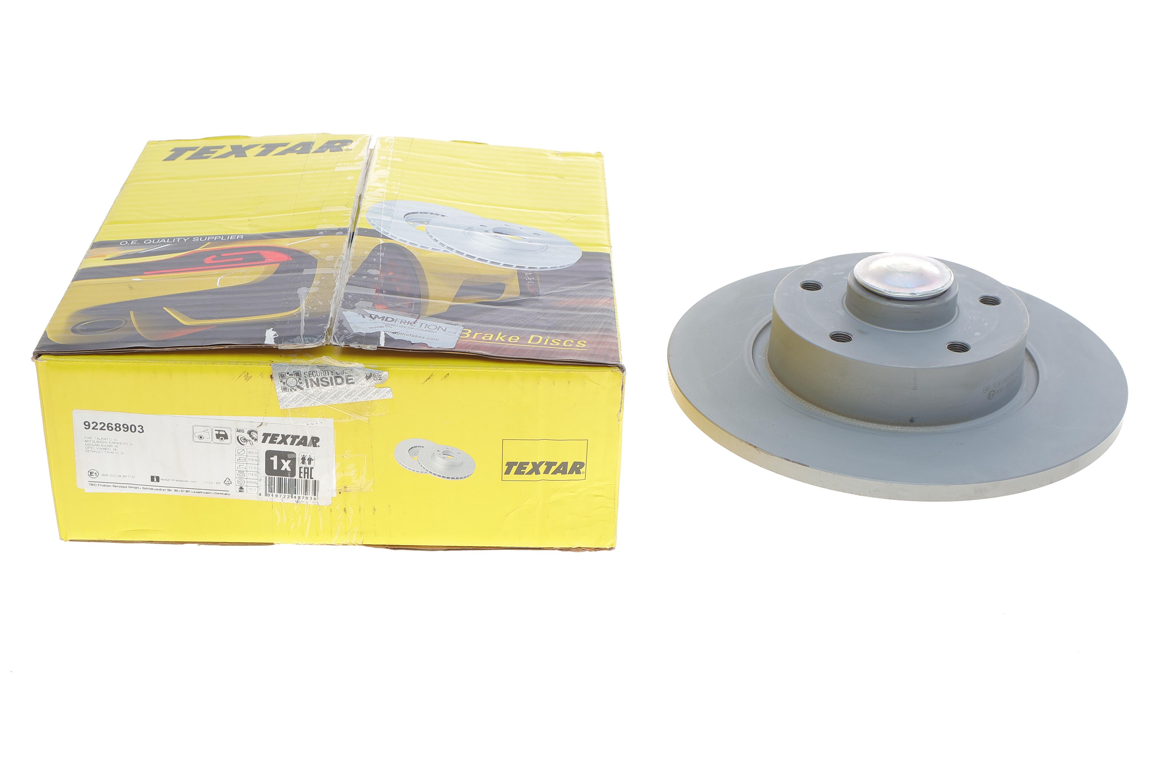 Диск гальмівний (задній) Renault Trafic 14- (280x12) (з підшипником) (+ABS) PRO