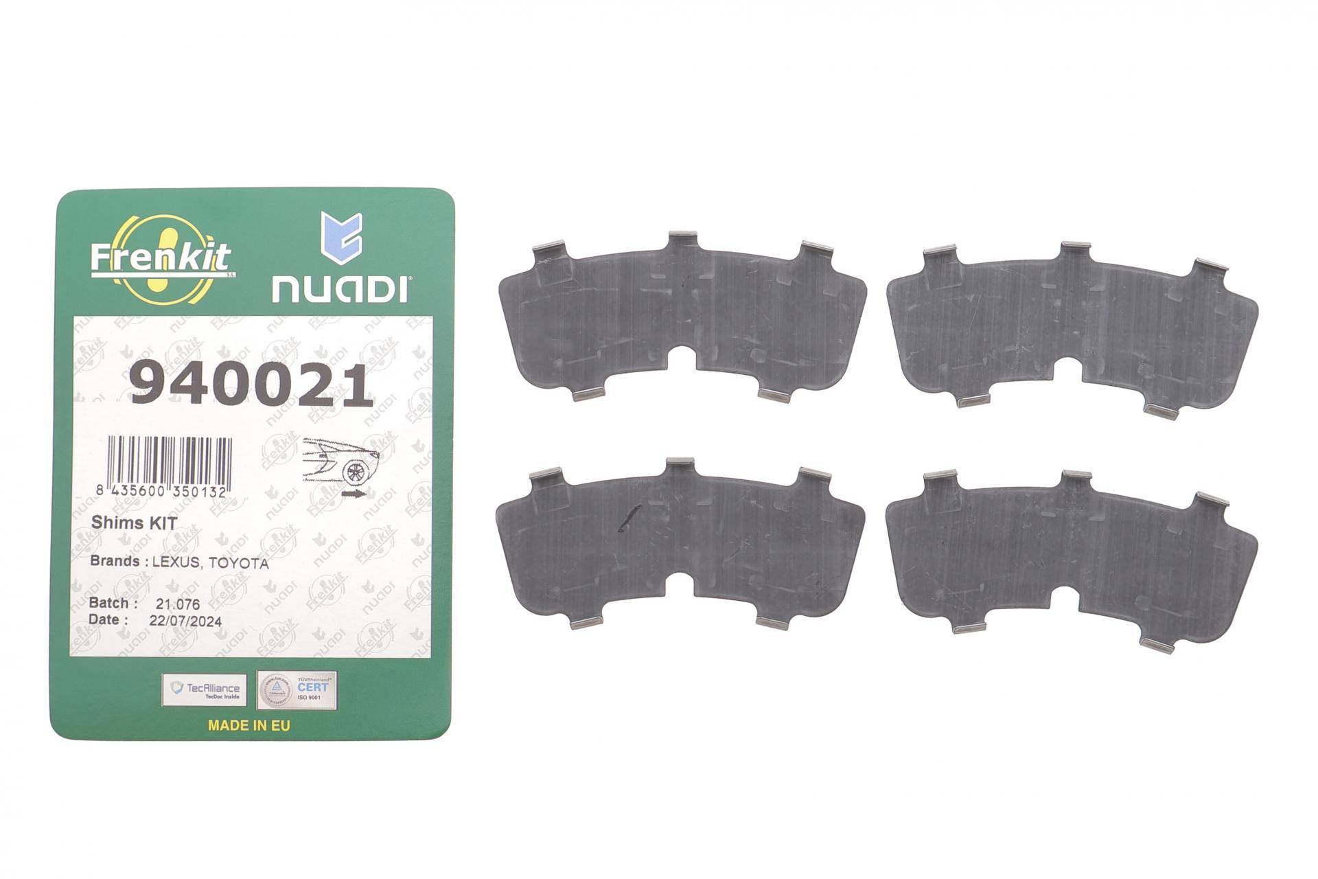Комплект протискрипних пластин (задніх) Toyota Camry 86-01/Avensis 97-03/Carina 87-97/Lexus RX 98-03/ES 89-01