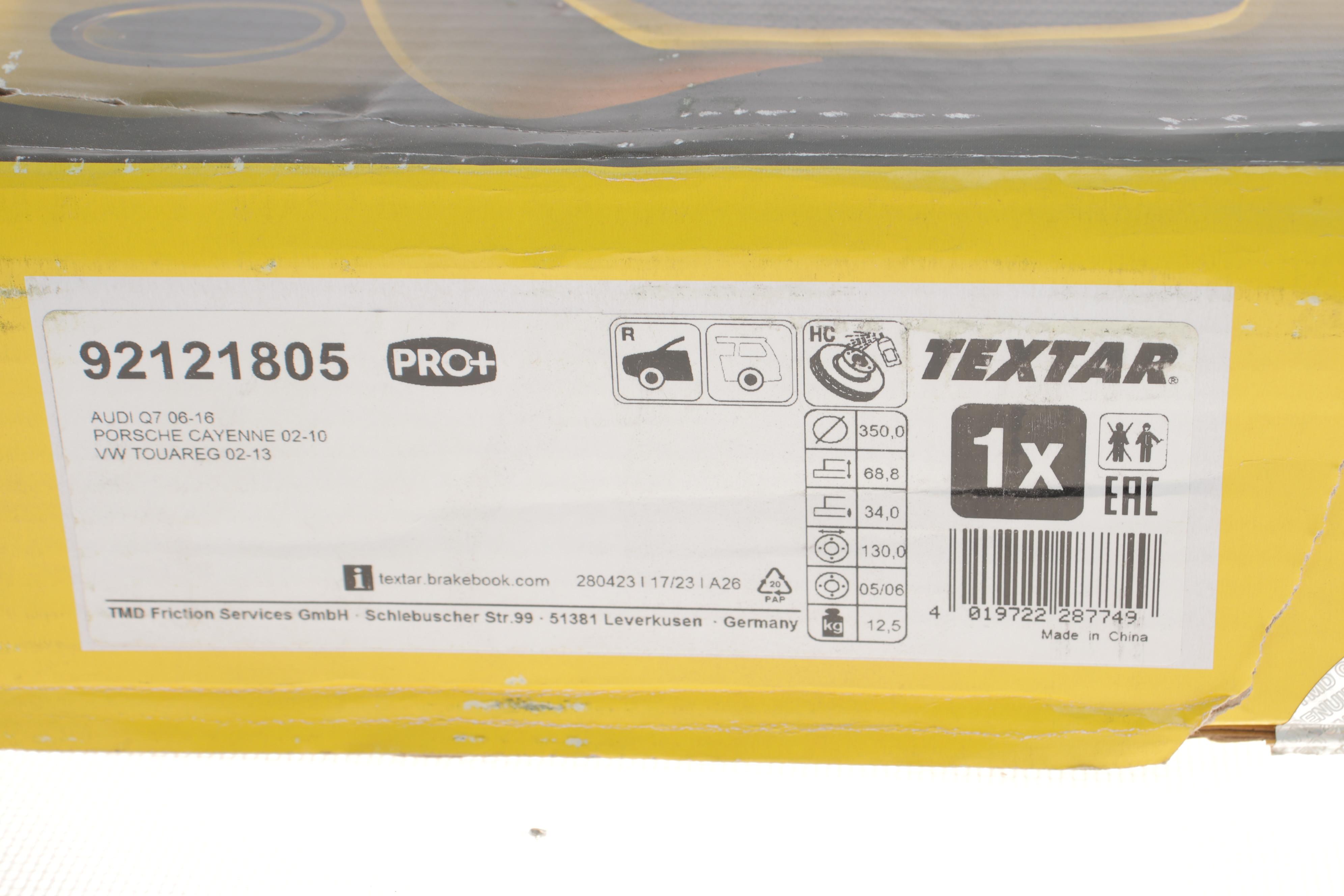 Диск гальмівний (передній) Audi Q7 06-15/Porsche Cayenne 02-/VW Touareg 02-10 (350x34) (R) PRO+