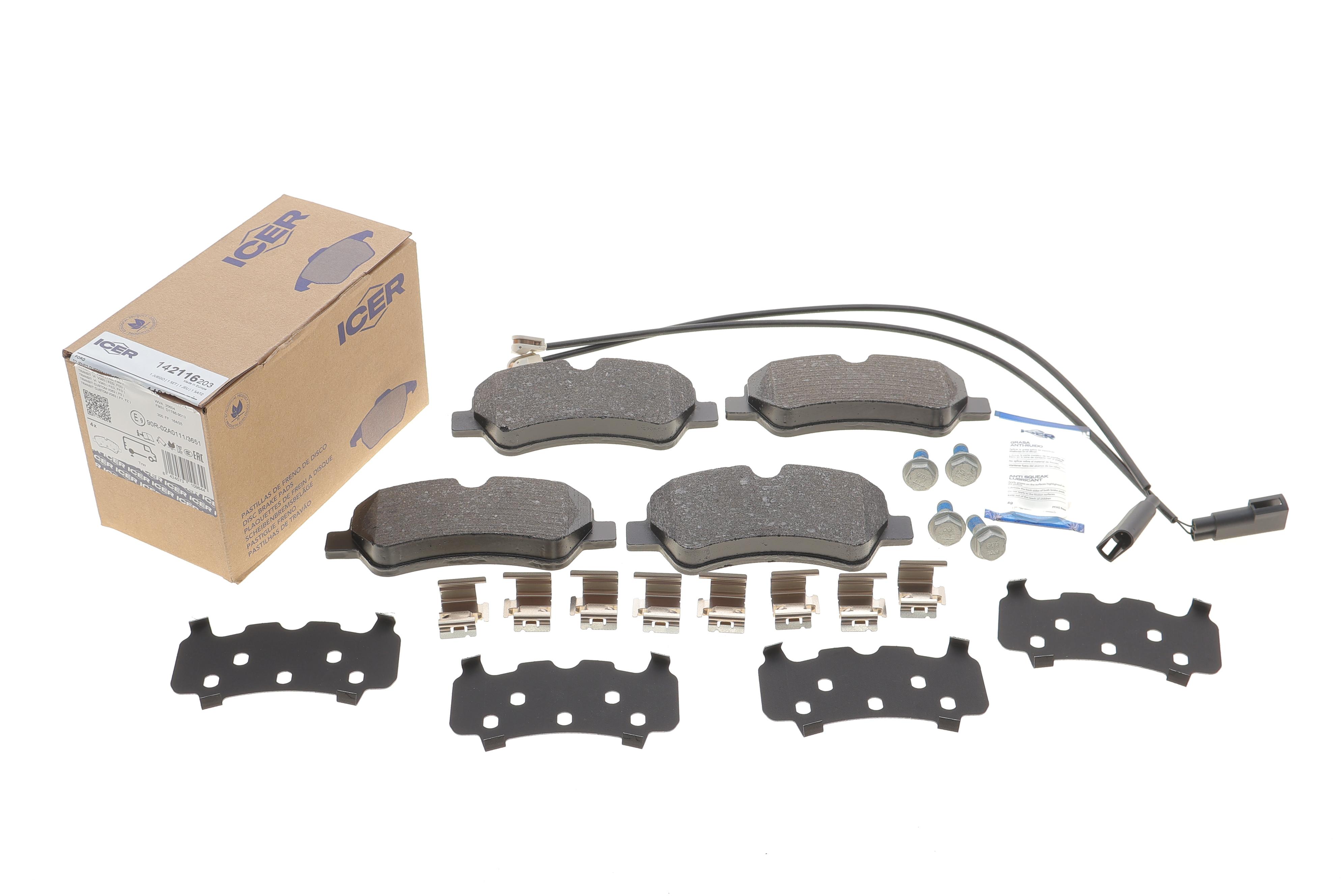 Колодки гальмівні (задні) Ford Transit V363 13-/Transit Custom V362 12- (спарка) (з датчиками)