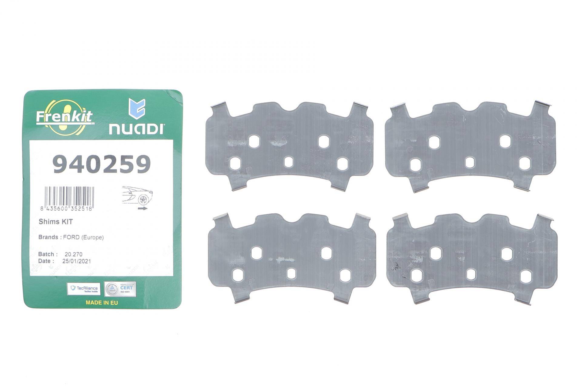 Комплект протискрипних пластин (задніх) Ford Transit 12-