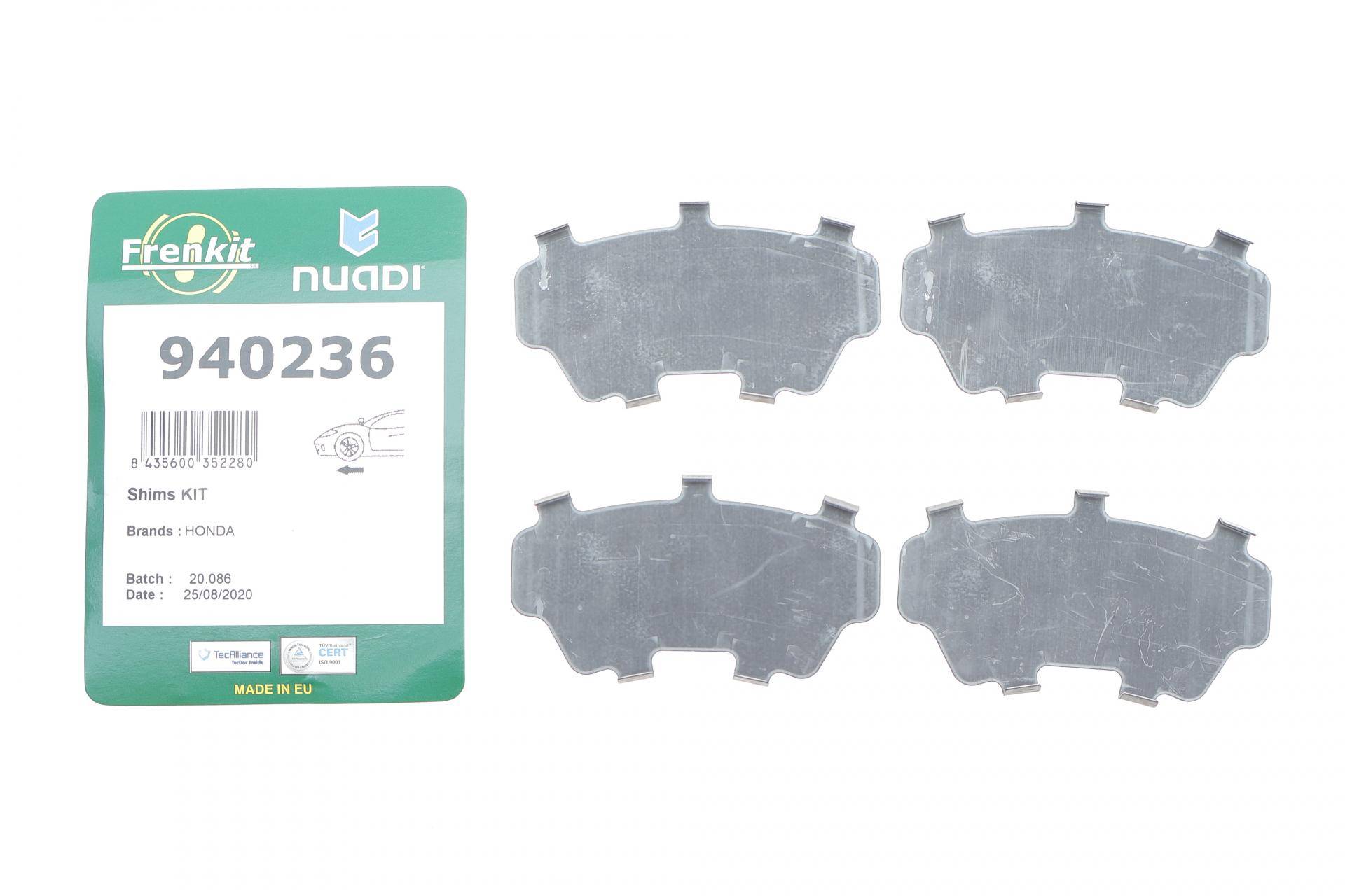 Комплект протискрипних пластин (передніх) Honda Civic 91-95/Jazz 02-08