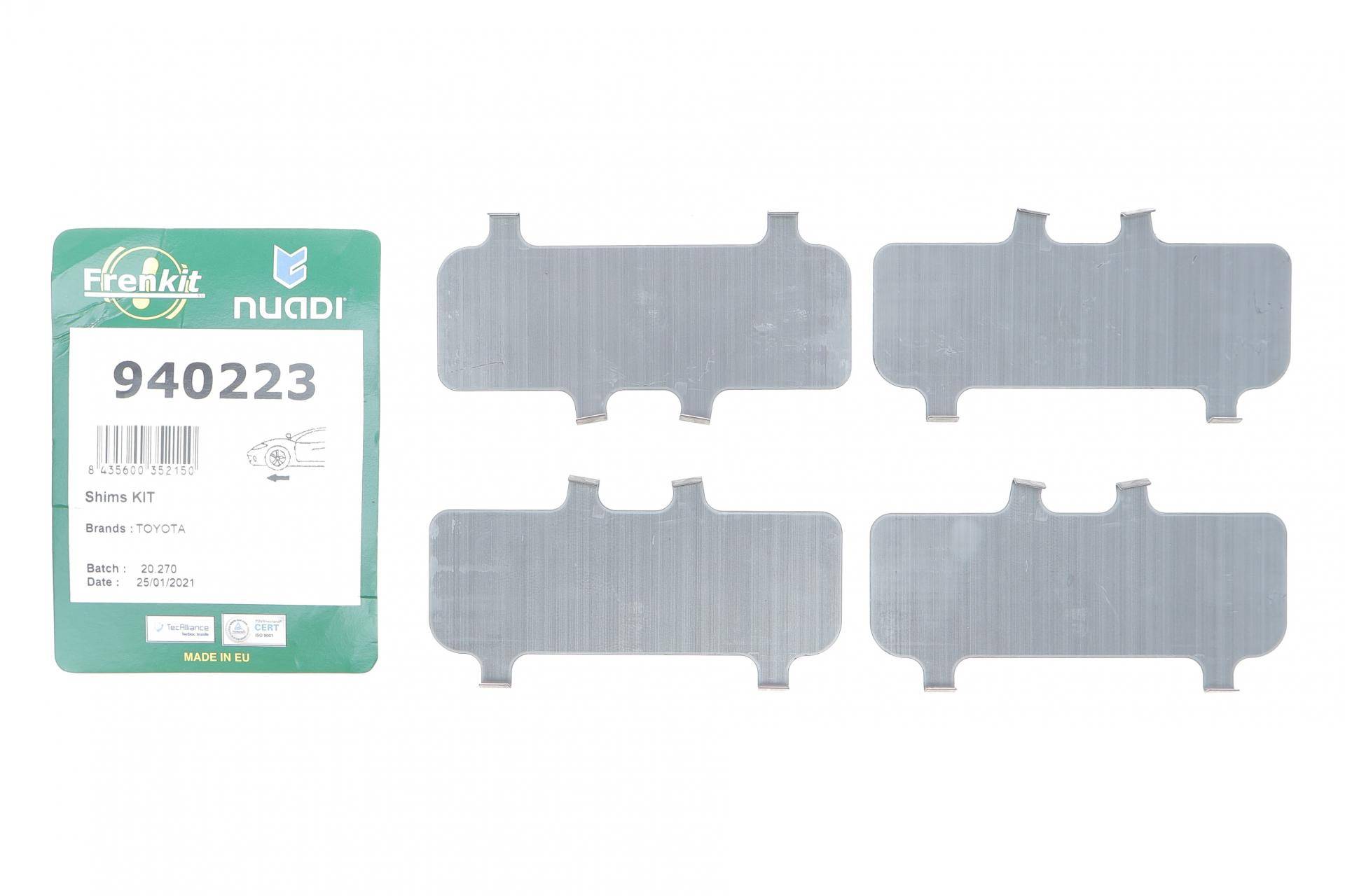 Комплект протискрипних пластин (передніх) Toyota Hilux VII 05- (Advics-Ohio)