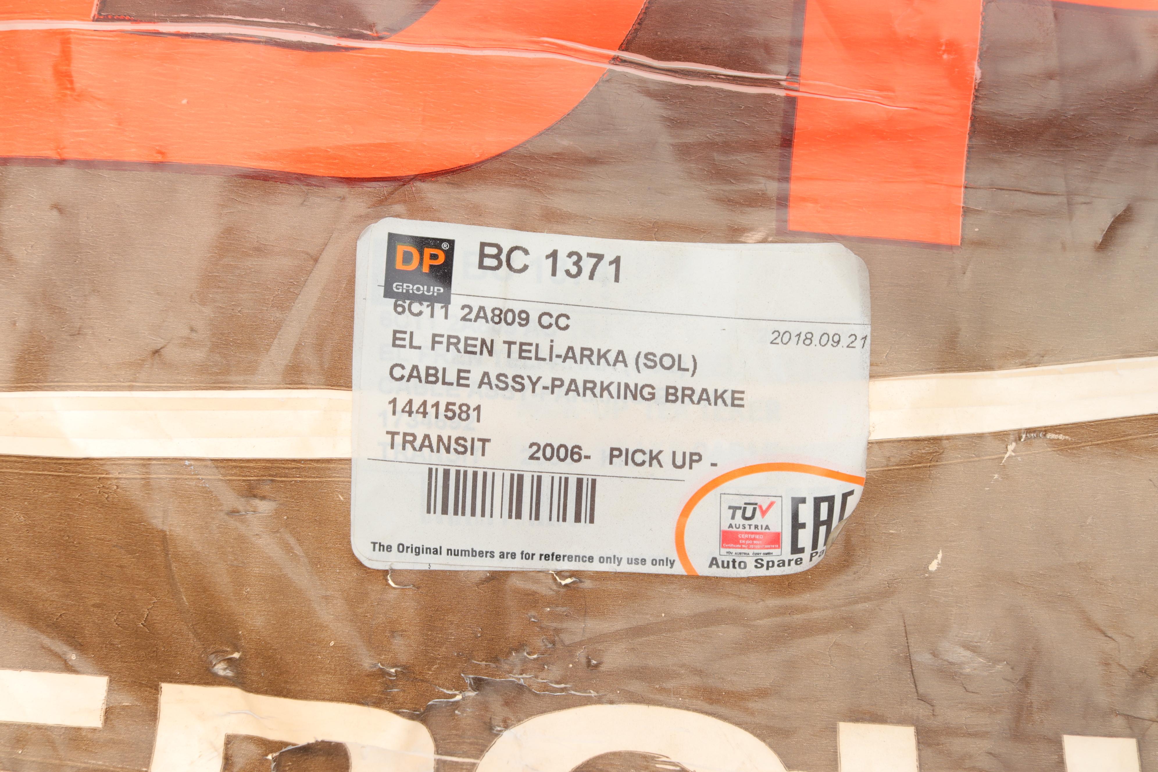 Трос ручника (задній) (L) Ford Transit 06- (1602/1398mm)