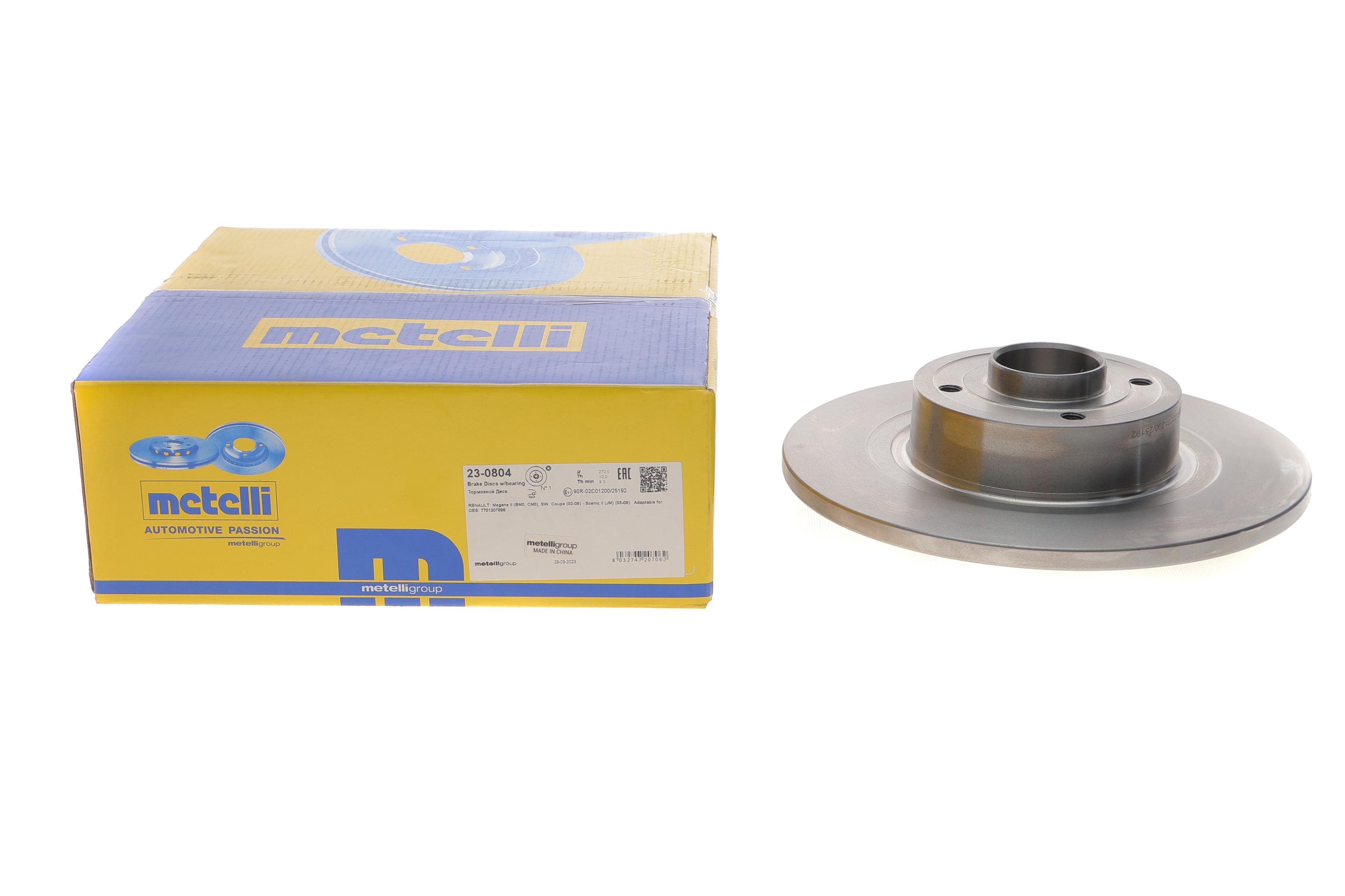 Диск гальмівний (задній) Renault Scenic II/Megane II 03-10 (270х10) (+ABS) (з підшипником) (повний)