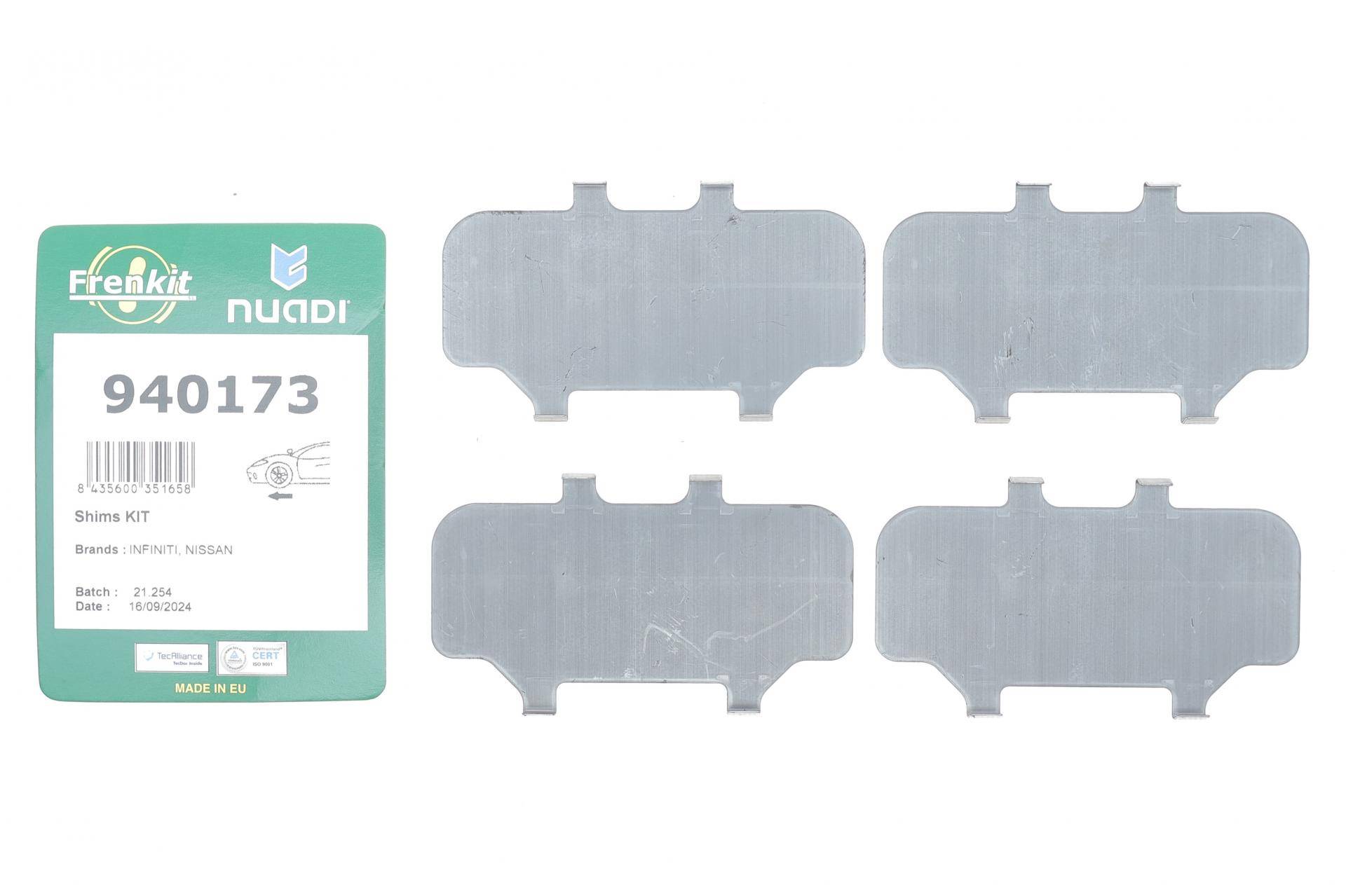 Комплект протискрипних пластин (передніх) Infiniti Q50/Q60/Q70 13-