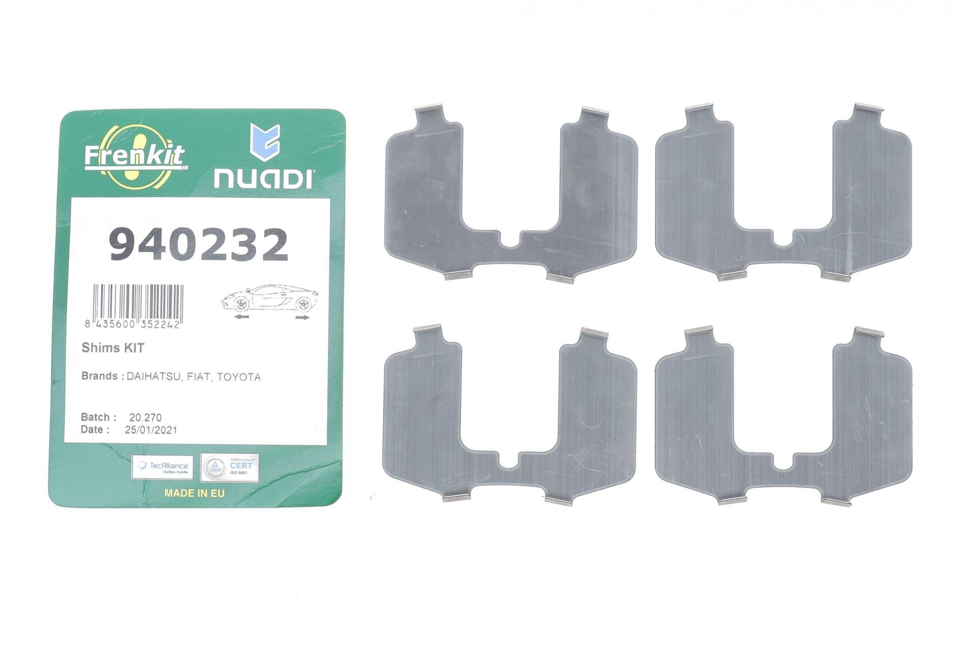 Комплект протискрипних пластин (передніх) Fiat 500X/Jeep Renegade 14-