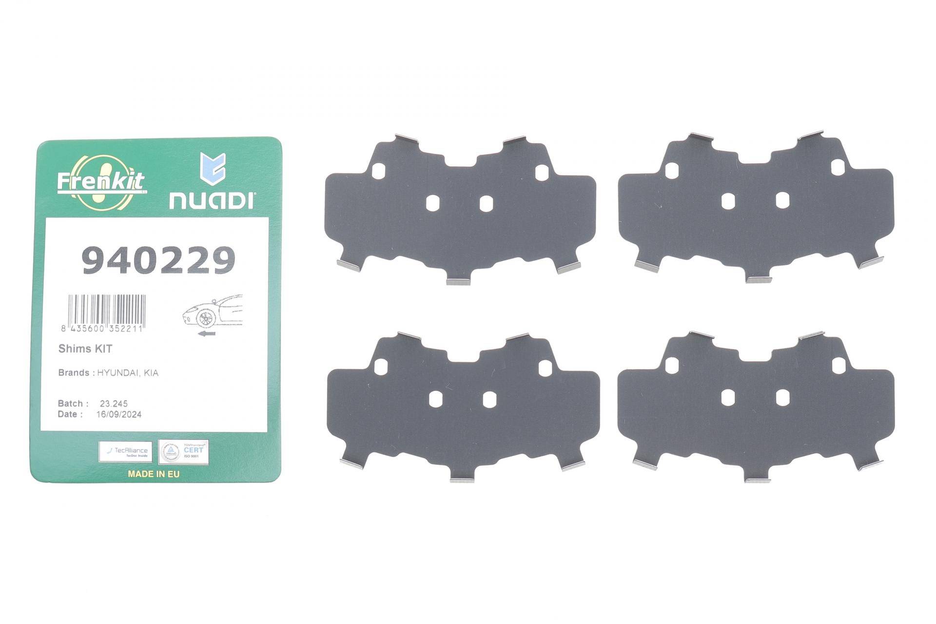 Комплект протискрипних пластин (передніх) Hyundai Accent 10-/Kia Rio 11-