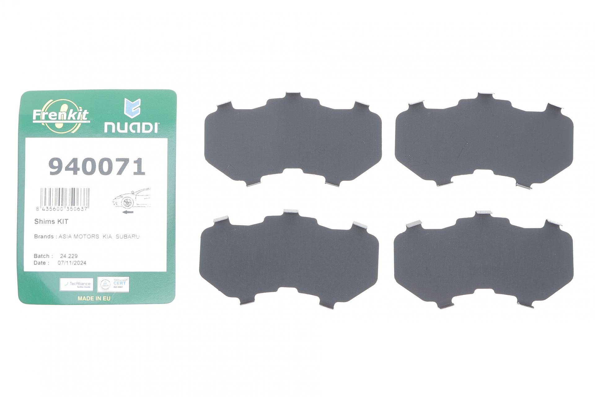 Комплект протискрипних пластин (передніх) Subaru Forester/Outback/Impreza/Legacy 94-