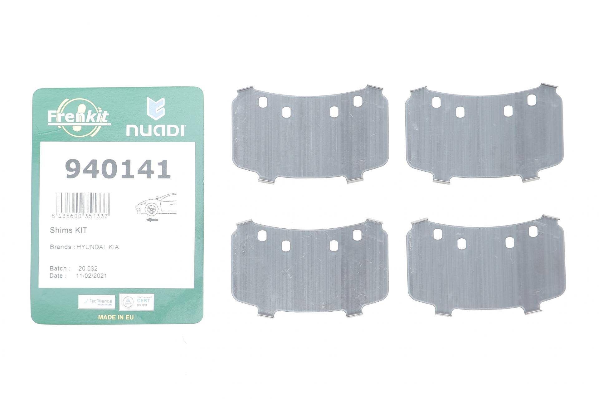 Комплект протискрипних пластин (передніх) Hyundai Accent/Kia Rio 05-