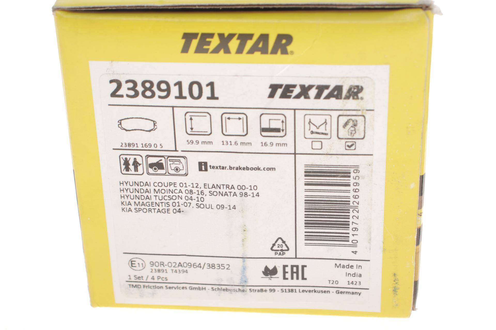 Колодки гальмівні (передні) Hyundai Sonata/Tucson/Kia Sportage 01- (Mando) Q+