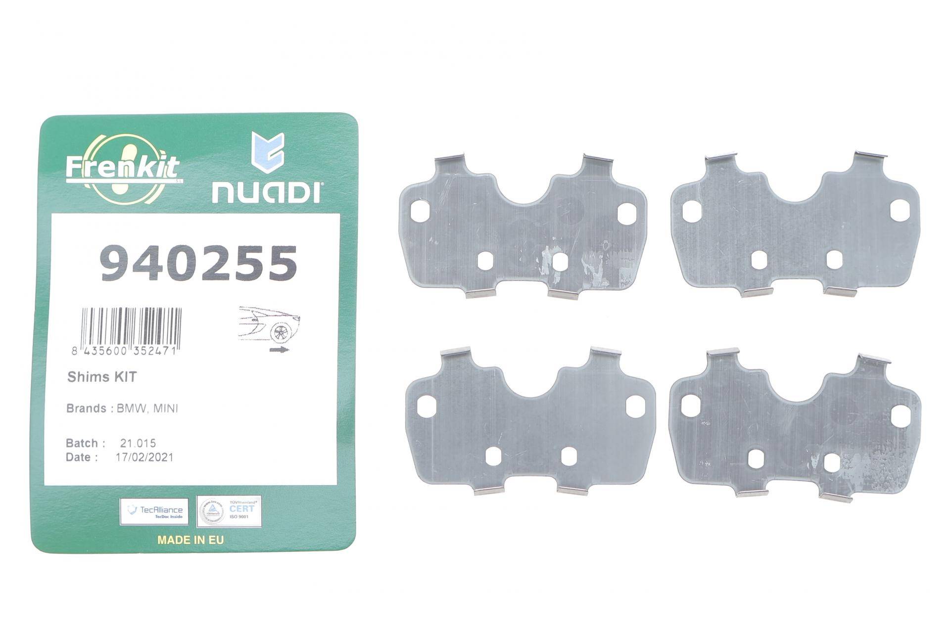 Комплект протискрипних пластин (задніх) BMW i3 (I01)/X1 (F48)/X2 (F39) 13-