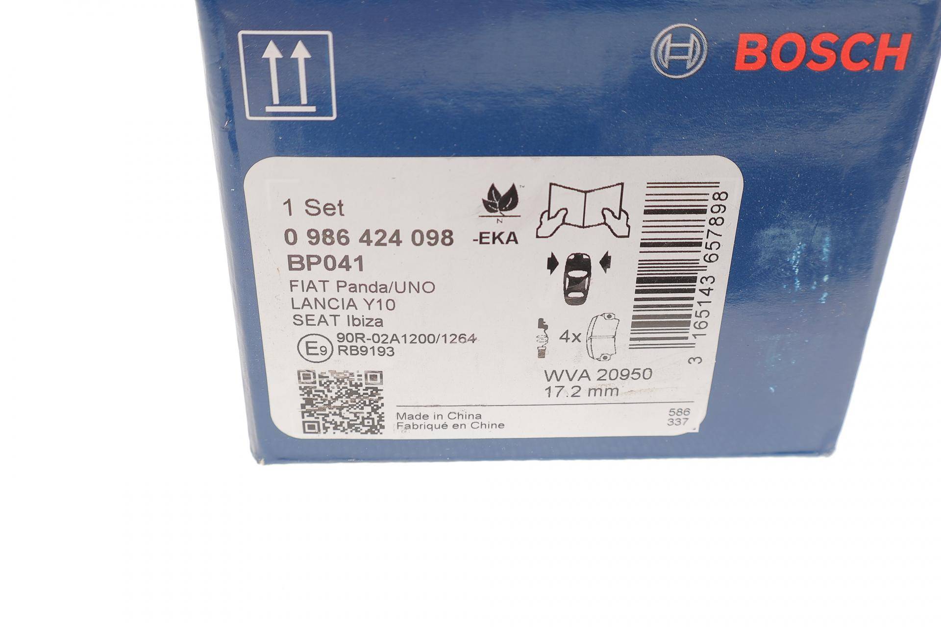 Колодки гальмівні (передні) Fiat Panda/Regata/Seat Ibiza/Terra 81-04 (Bosch)